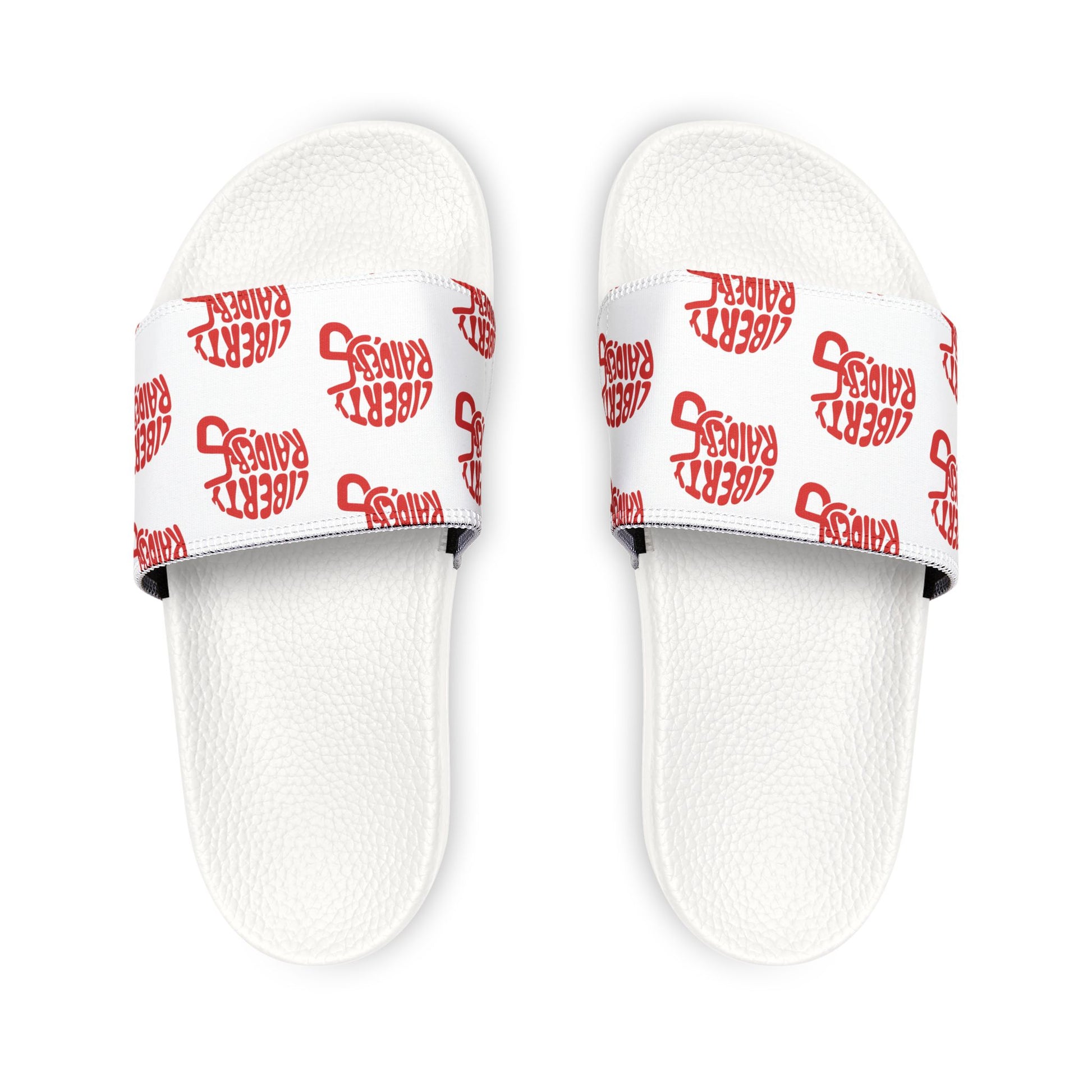 Women's Removable-Strap Slides - Liberty Raiders "Football Helmet"