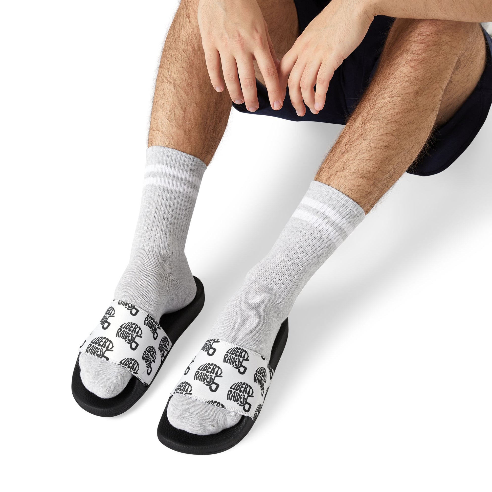 Men's Removable-Strap Slides - Liberty Raiders "Football Helmet"