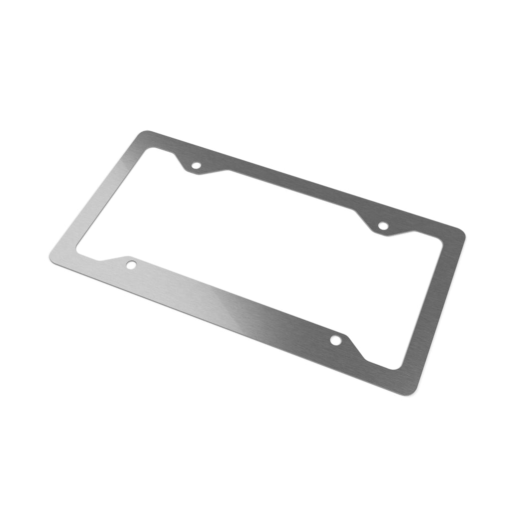 Metal License Plate Frame; Let 'em Know