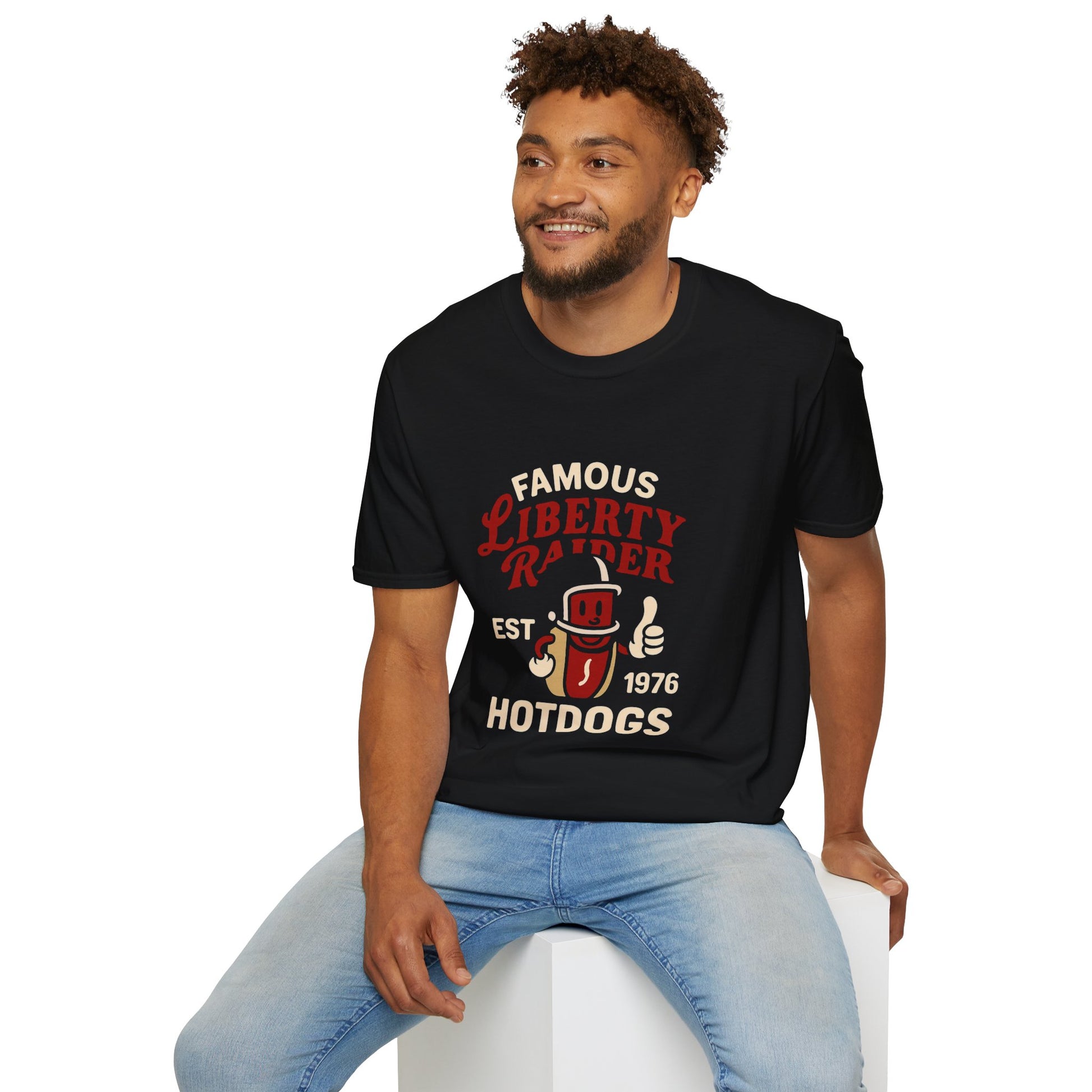 Vintage Football Tee - Liberty Raiders "Famous Hot Dogs"