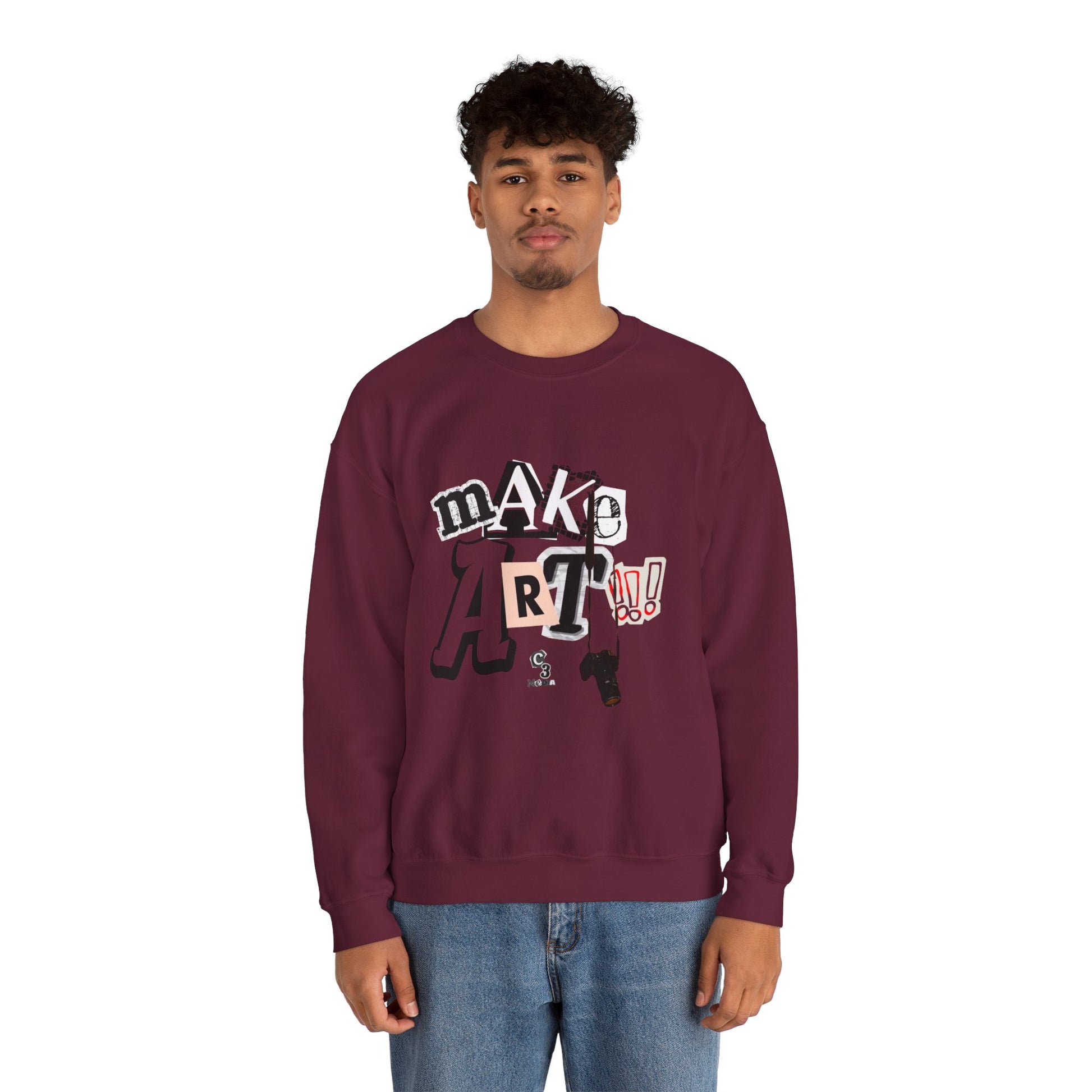 Unisex Heavy Blend™ Crewneck Sweatshirt - "Make Art!!!"