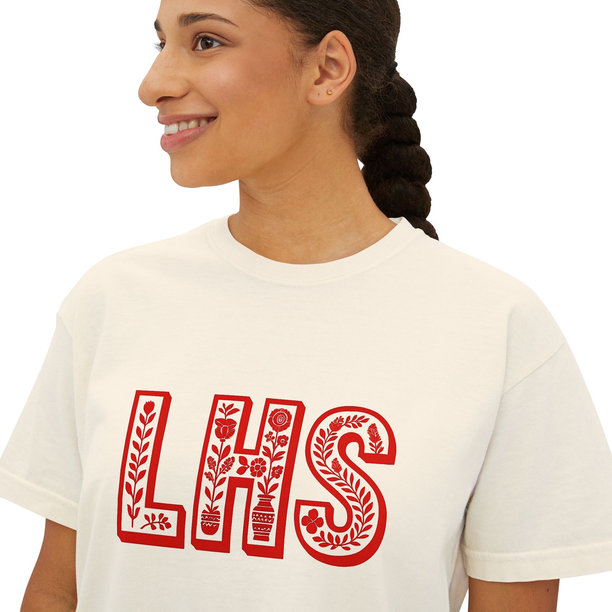 Women's Boxy Tee - Liberty Raiders "Flowered LHS"