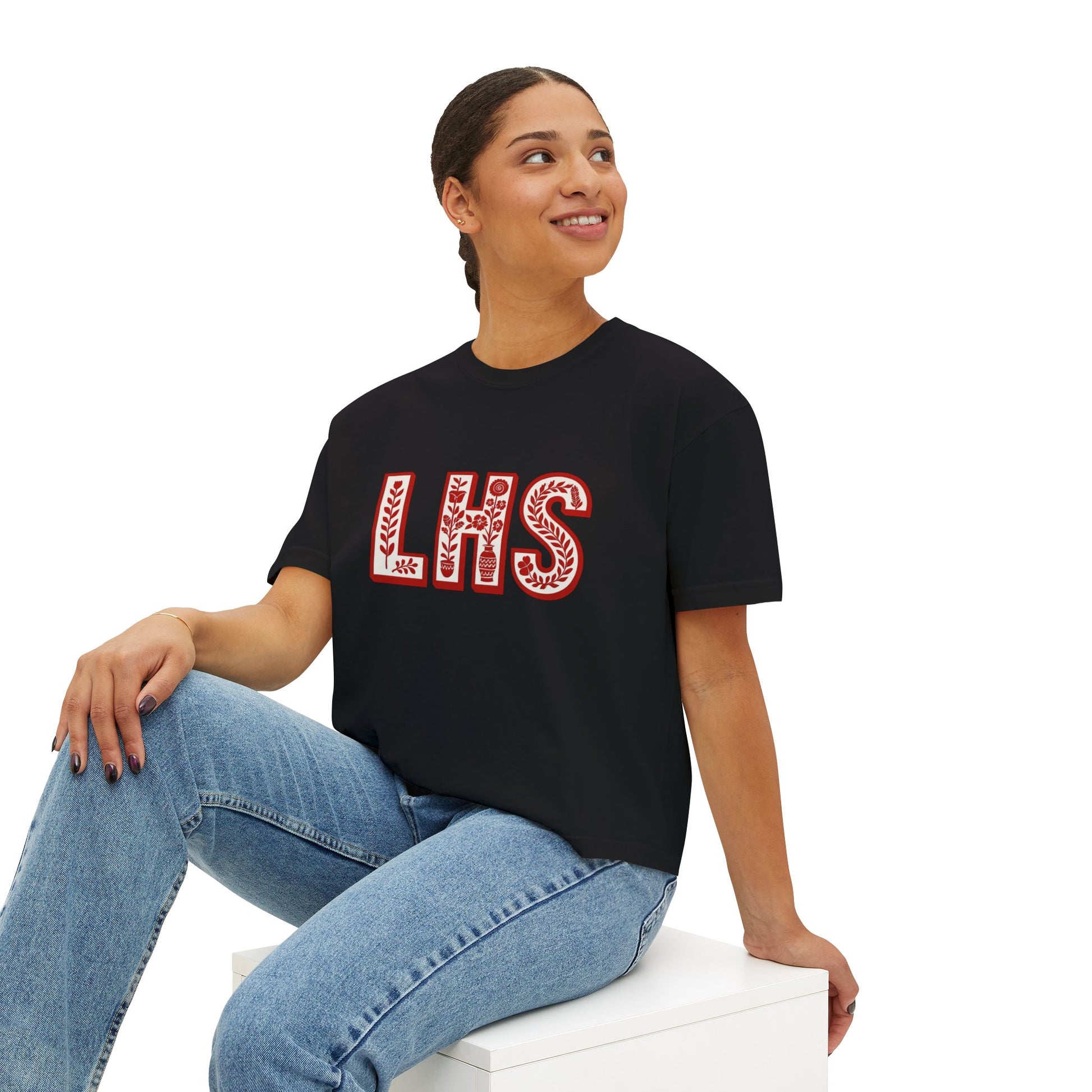 Women's Boxy Tee - Liberty Raiders "Flowered LHS"