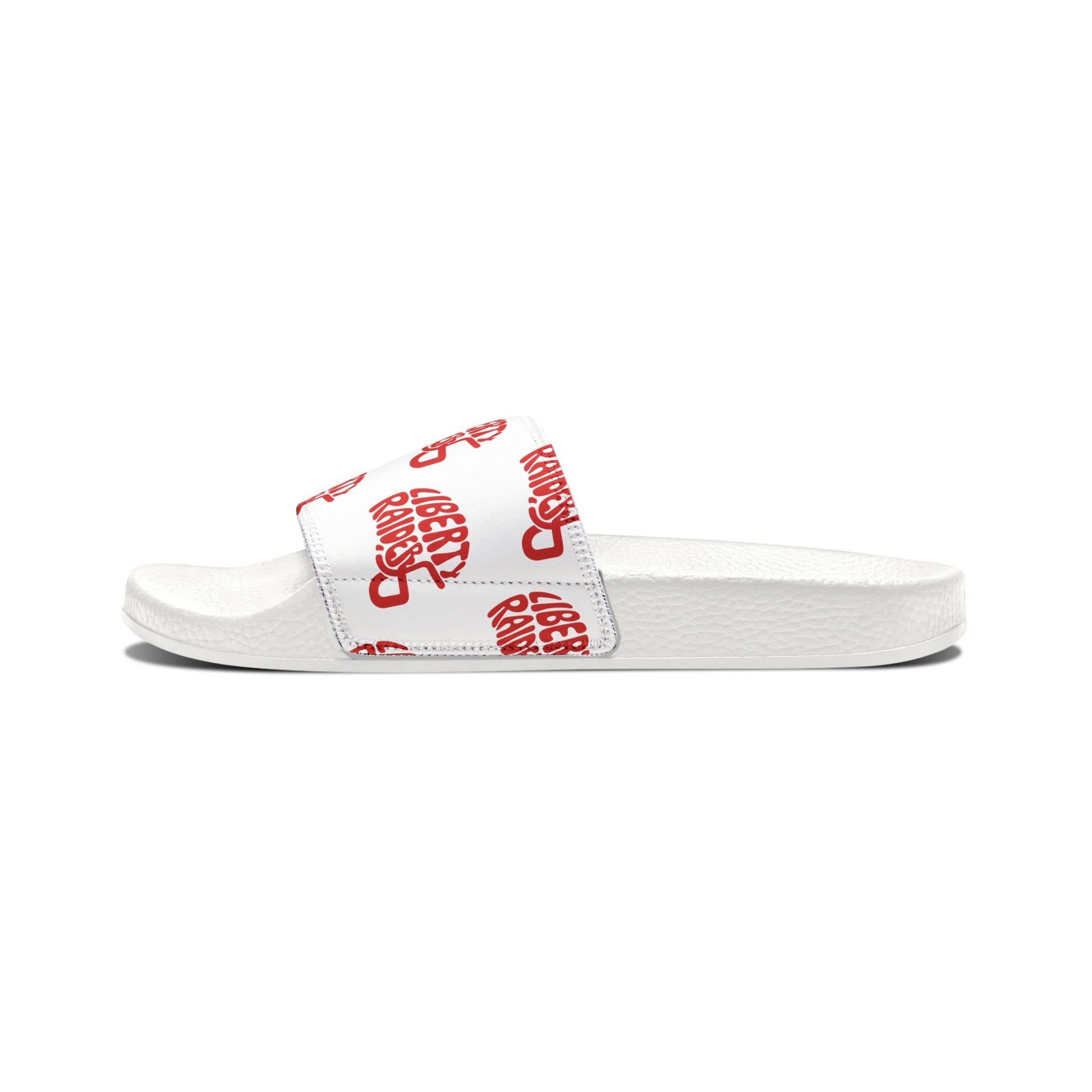 Women's Removable-Strap Slides - Liberty Raiders "Football Helmet"