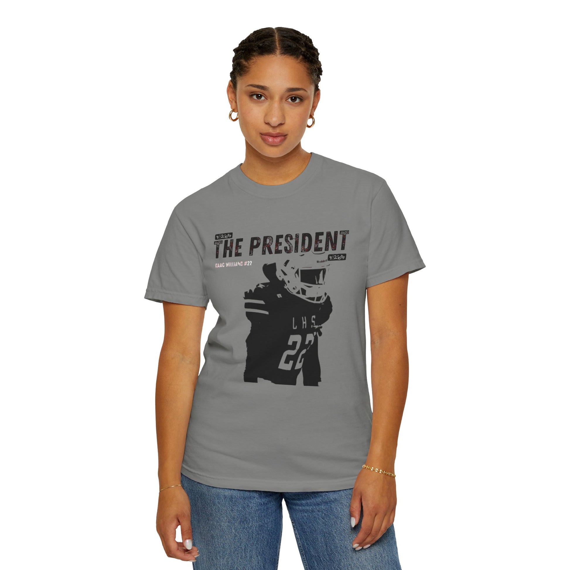 Unisex Garment-Dyed T-shirt; Isaac Williams "The President" tee