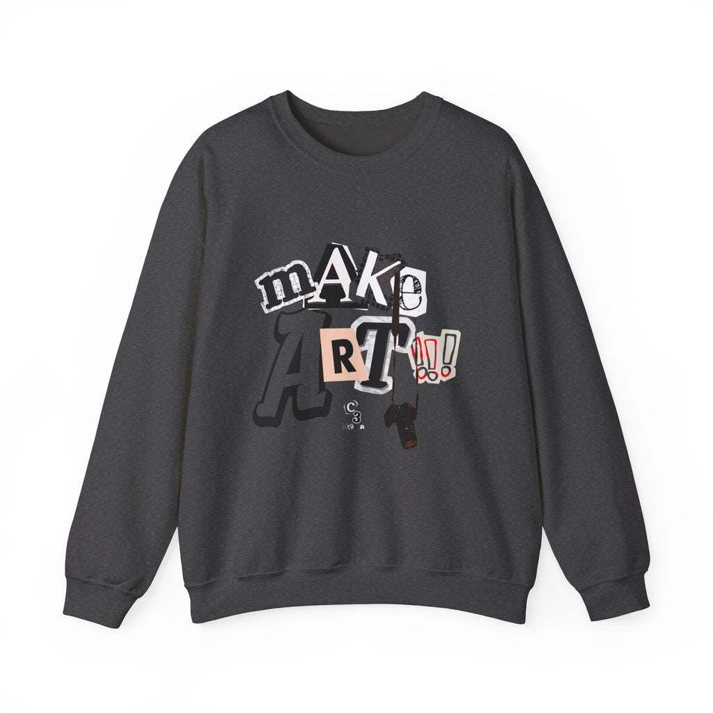 Unisex Heavy Blend™ Crewneck Sweatshirt - "Make Art!!!"