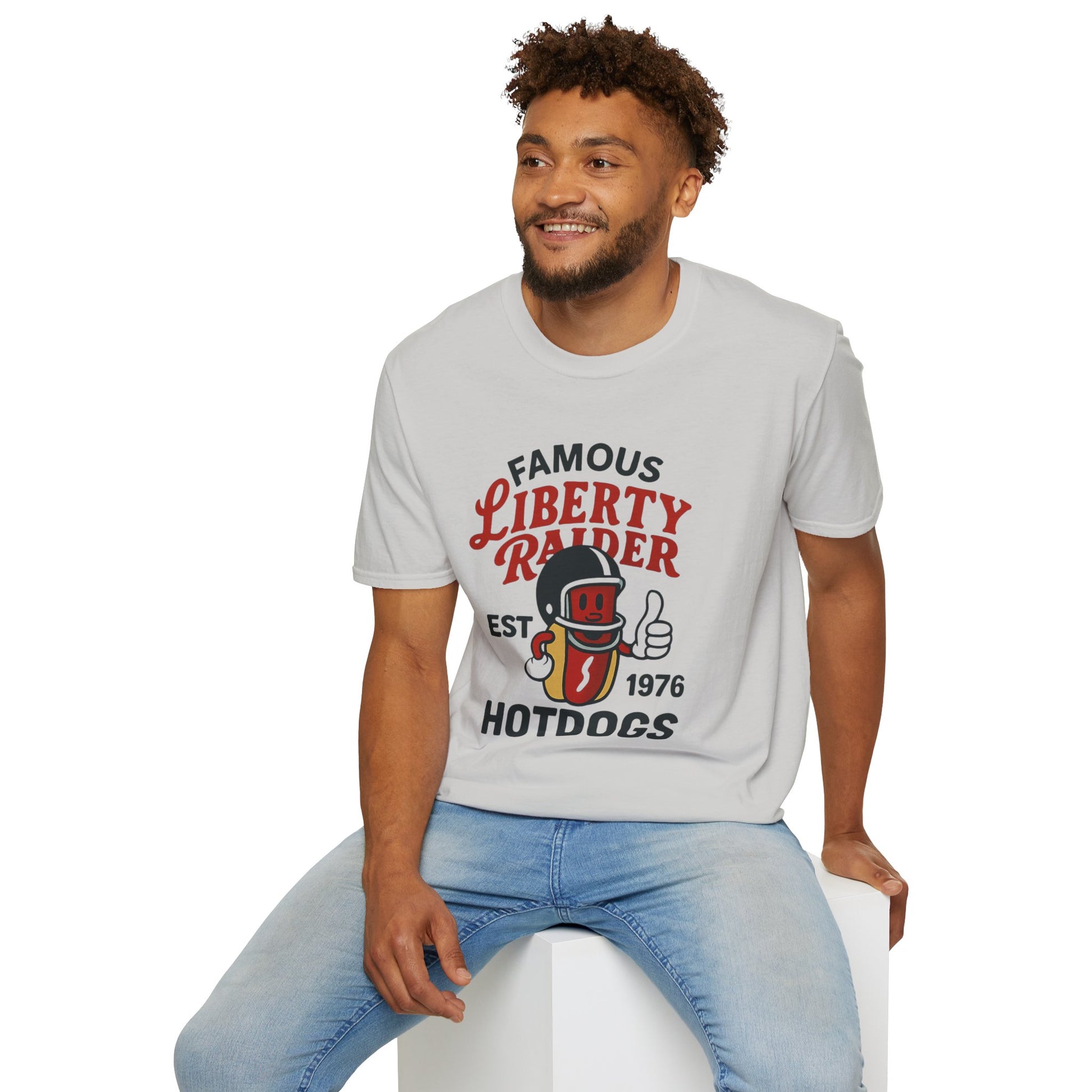 Vintage Football Tee - Liberty Raiders "Famous Hot Dogs"