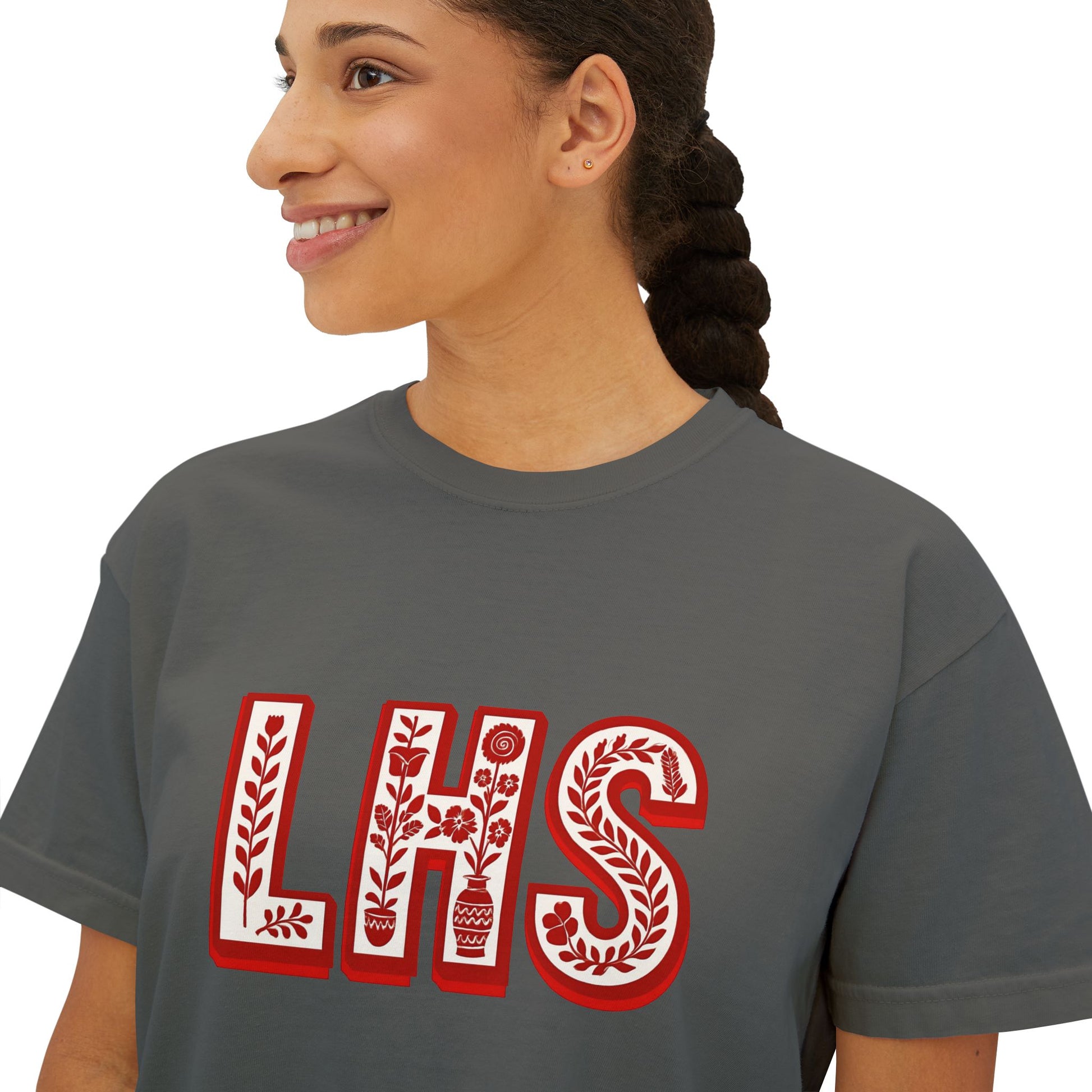 Women's Boxy Tee - Liberty Raiders "Flowered LHS"