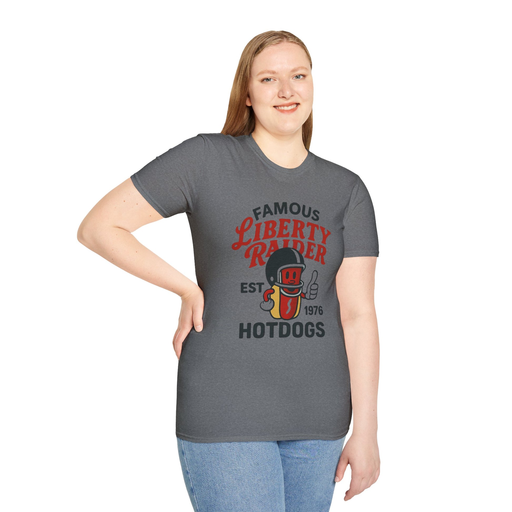 Vintage Football Tee - Liberty Raiders "Famous Hot Dogs"
