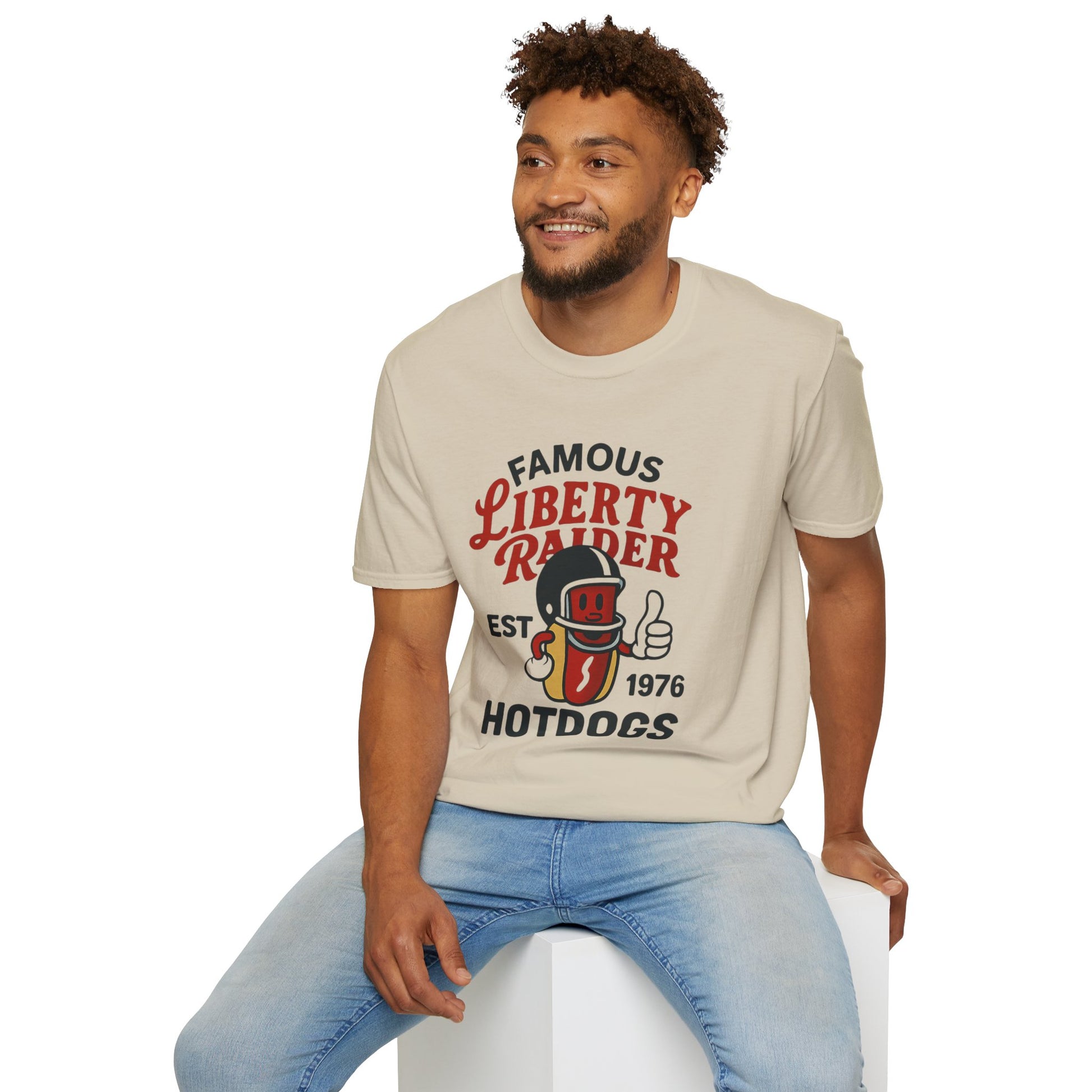Vintage Football Tee - Liberty Raiders "Famous Hot Dogs"