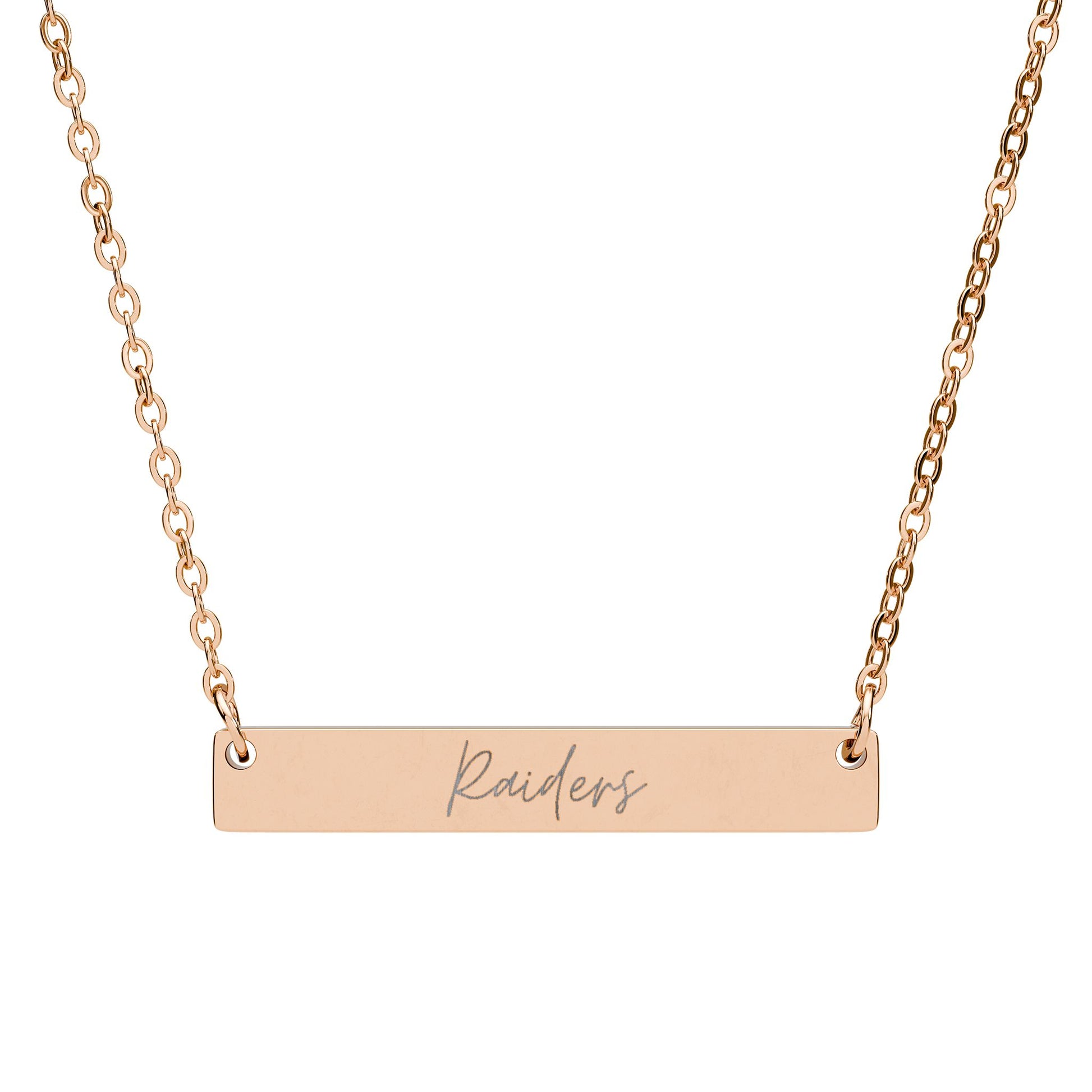 Horizontal Bar Necklace (Raiders Engraving)