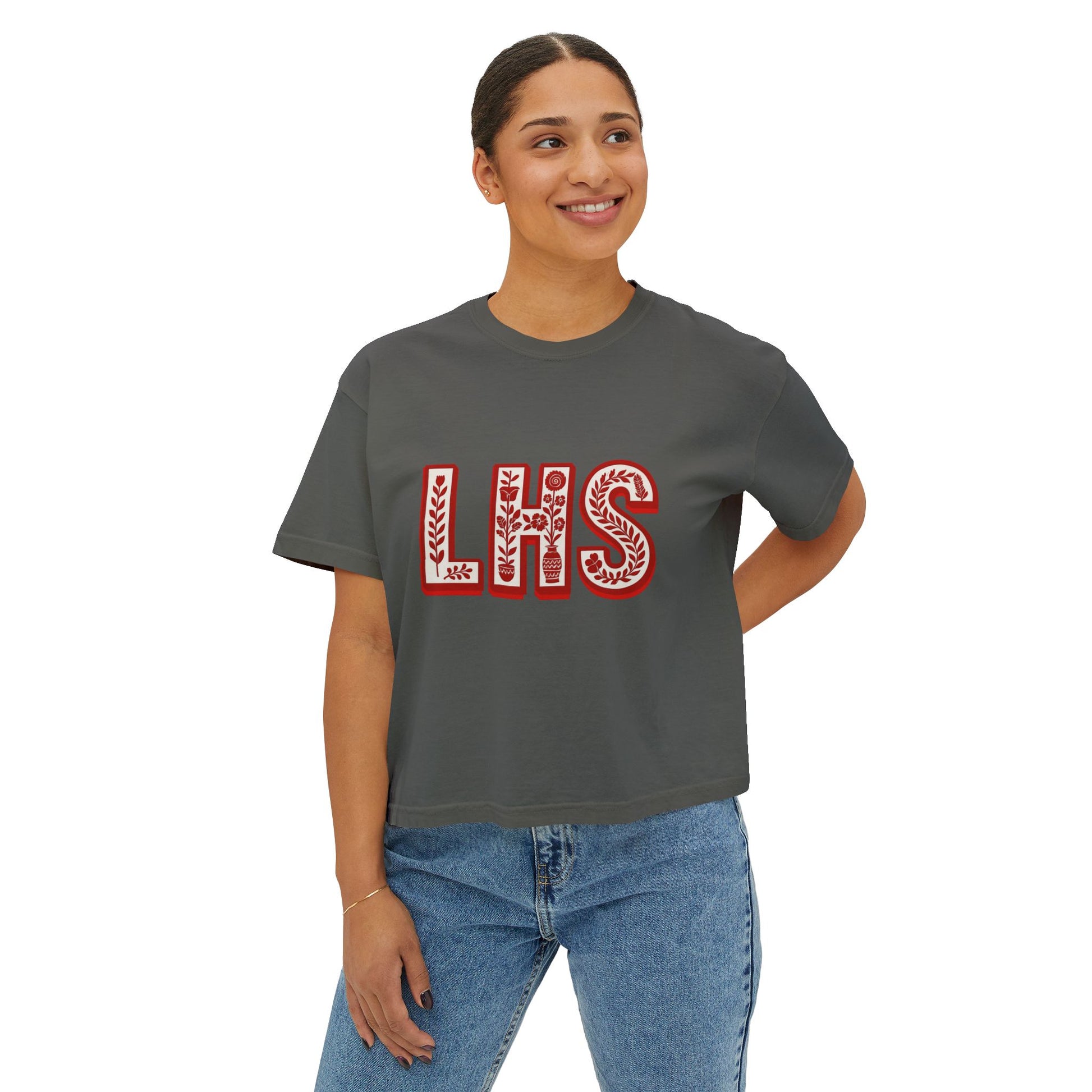 Women's Boxy Tee - Liberty Raiders "Flowered LHS"