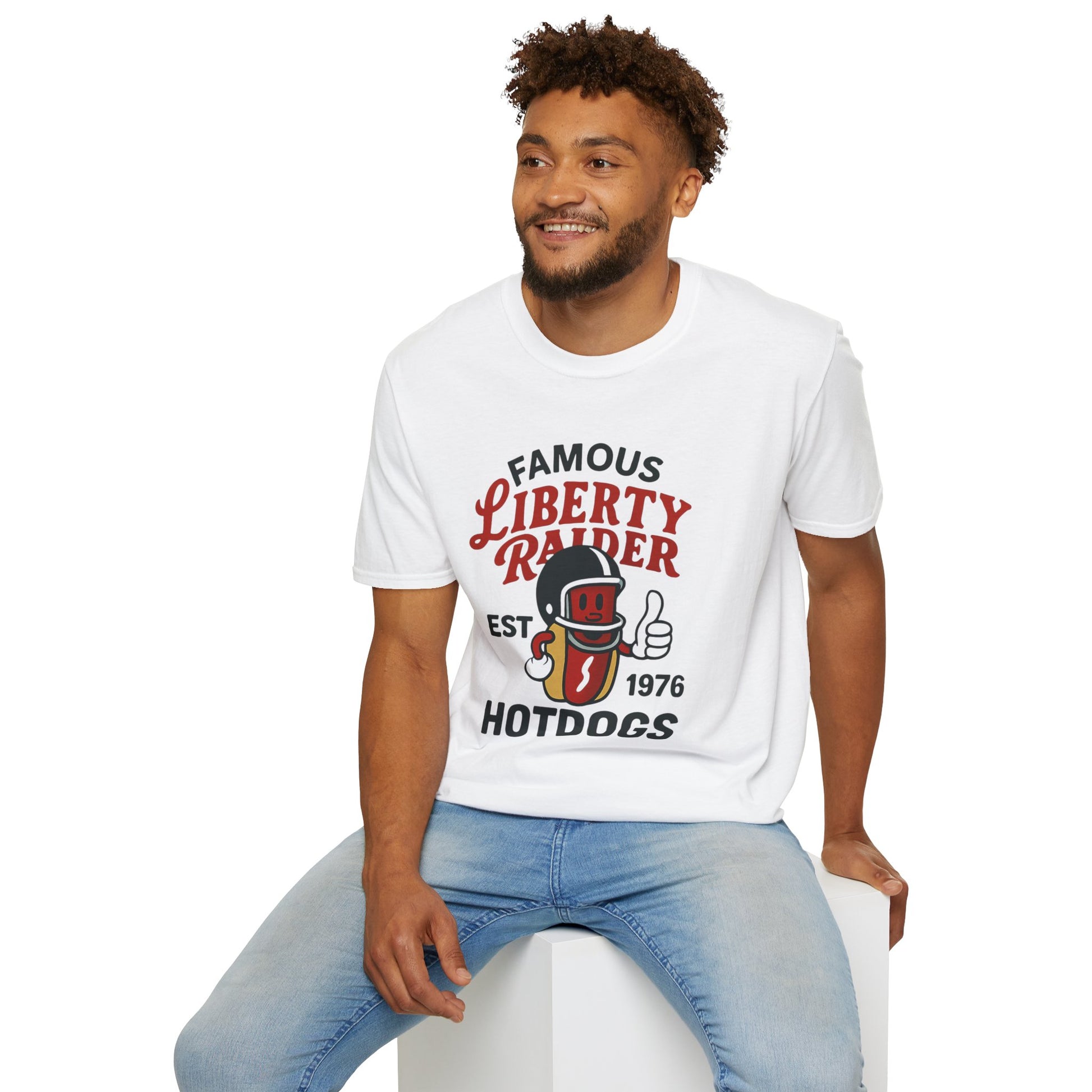 Vintage Football Tee - Liberty Raiders "Famous Hot Dogs"