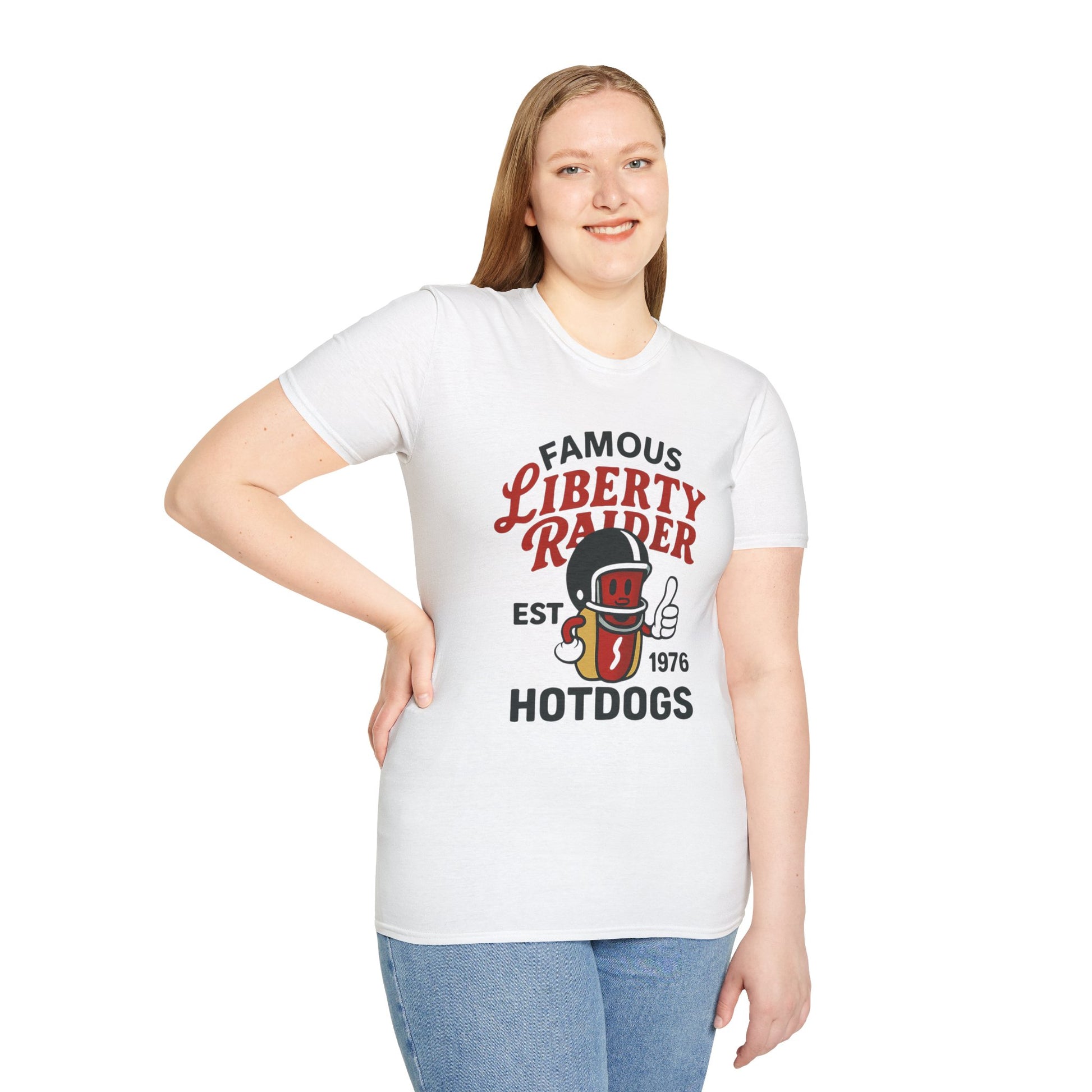 Vintage Football Tee - Liberty Raiders "Famous Hot Dogs"