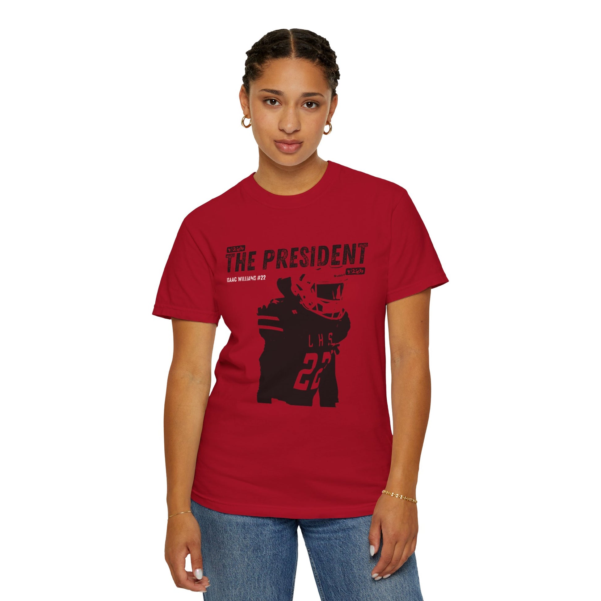 Unisex Garment-Dyed T-shirt; Isaac Williams "The President" tee