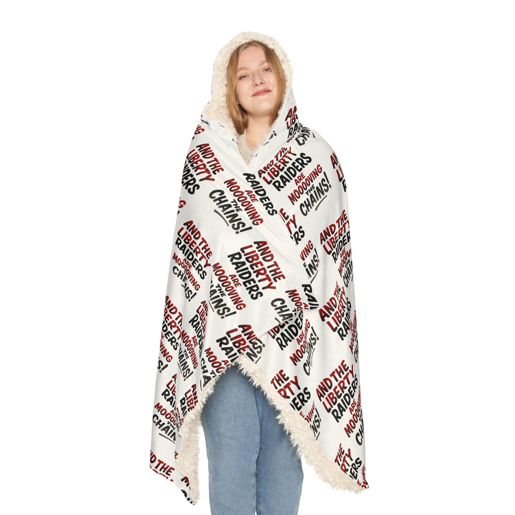 White Snuggle Blanket - Liberty Raiders "Moooooving the Chains"