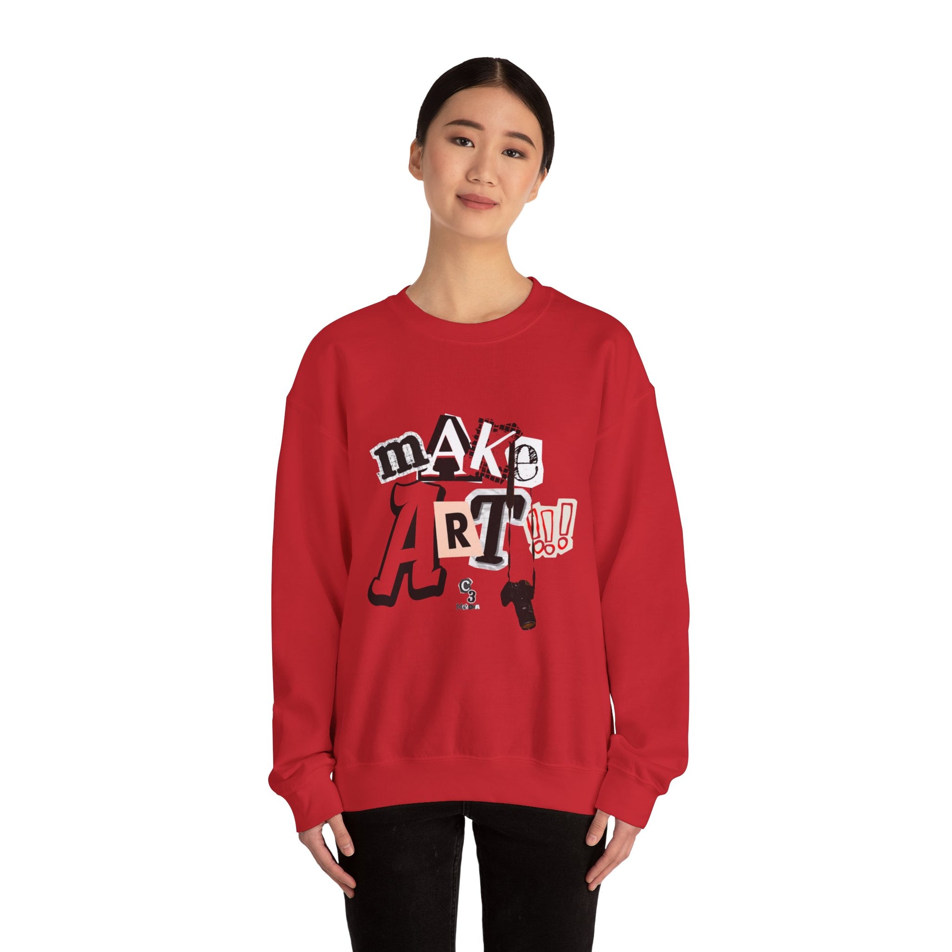 Unisex Heavy Blend™ Crewneck Sweatshirt - "Make Art!!!"