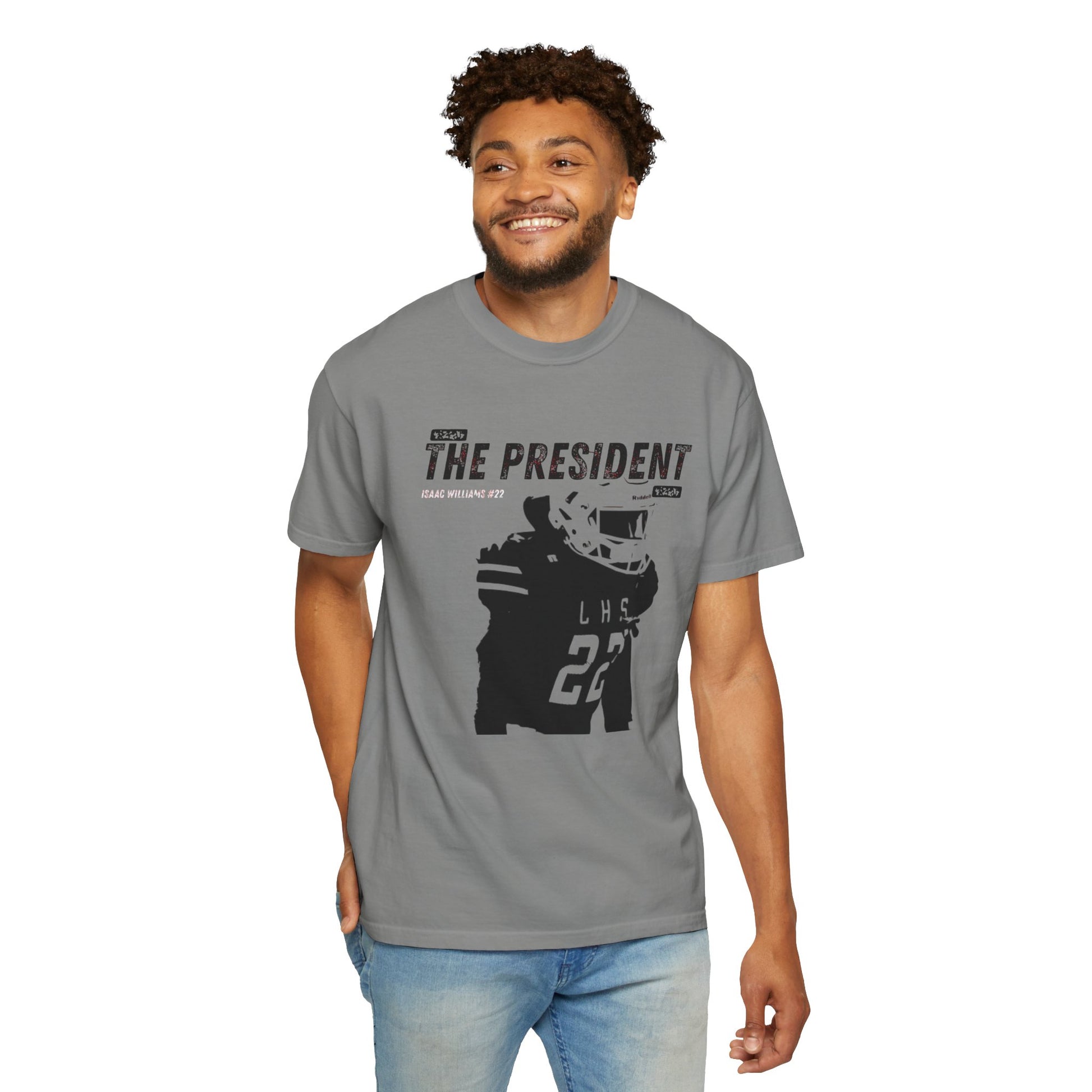 Unisex Garment-Dyed T-shirt; Isaac Williams "The President" tee