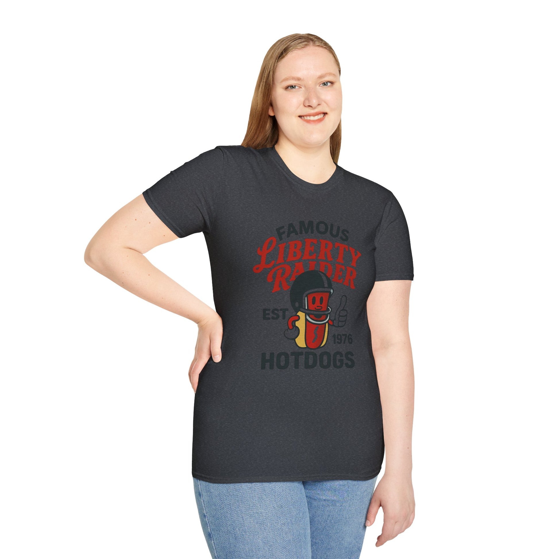 Vintage Football Tee - Liberty Raiders "Famous Hot Dogs"