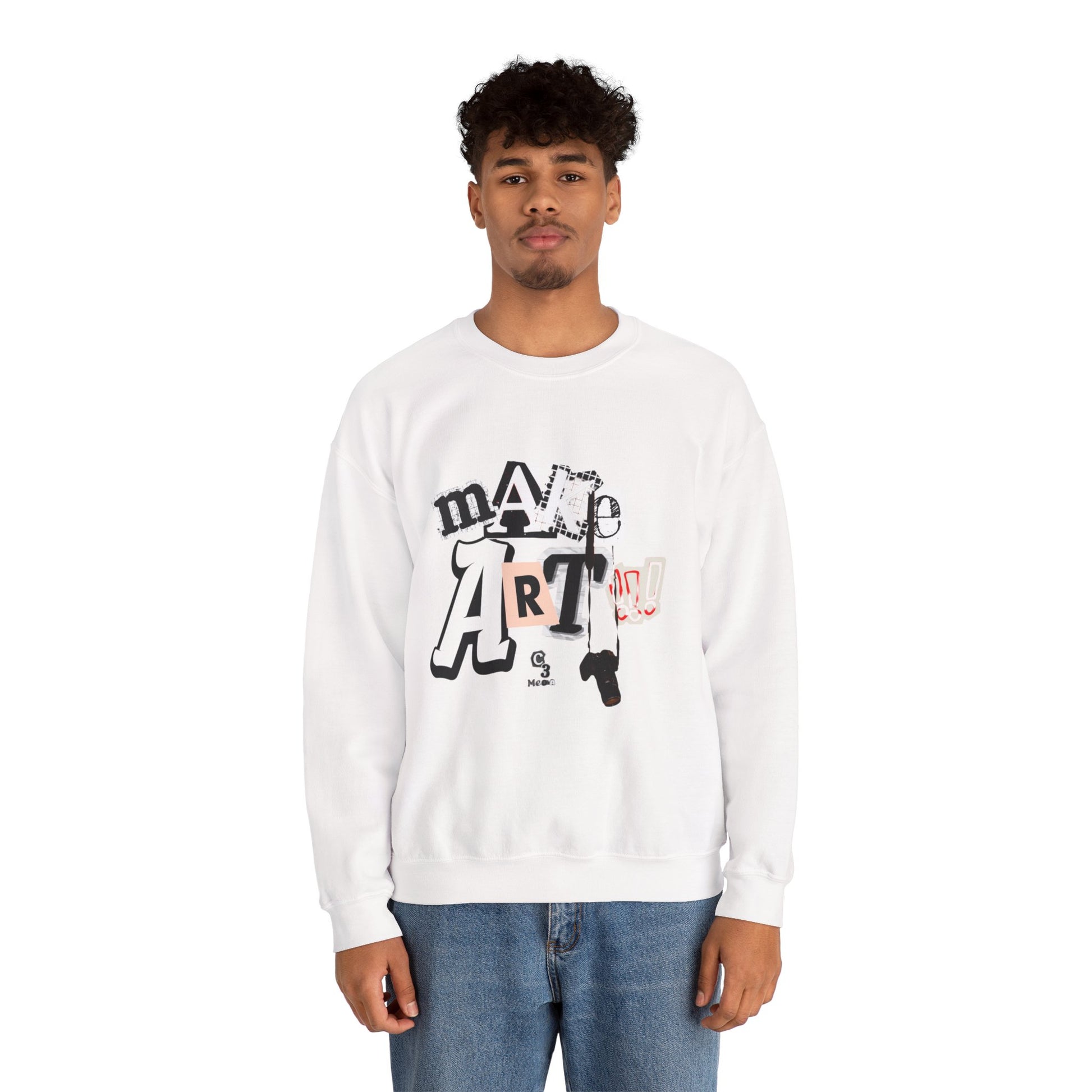 Unisex Heavy Blend™ Crewneck Sweatshirt - "Make Art!!!"