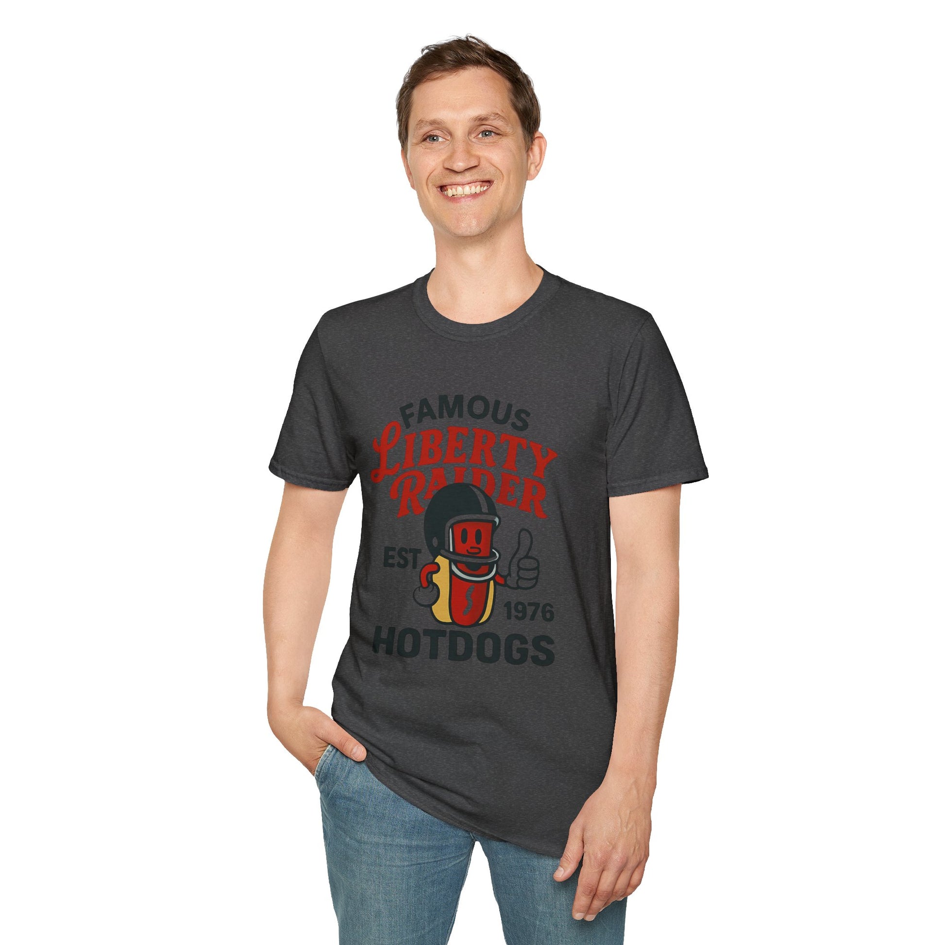 Vintage Football Tee - Liberty Raiders "Famous Hot Dogs"