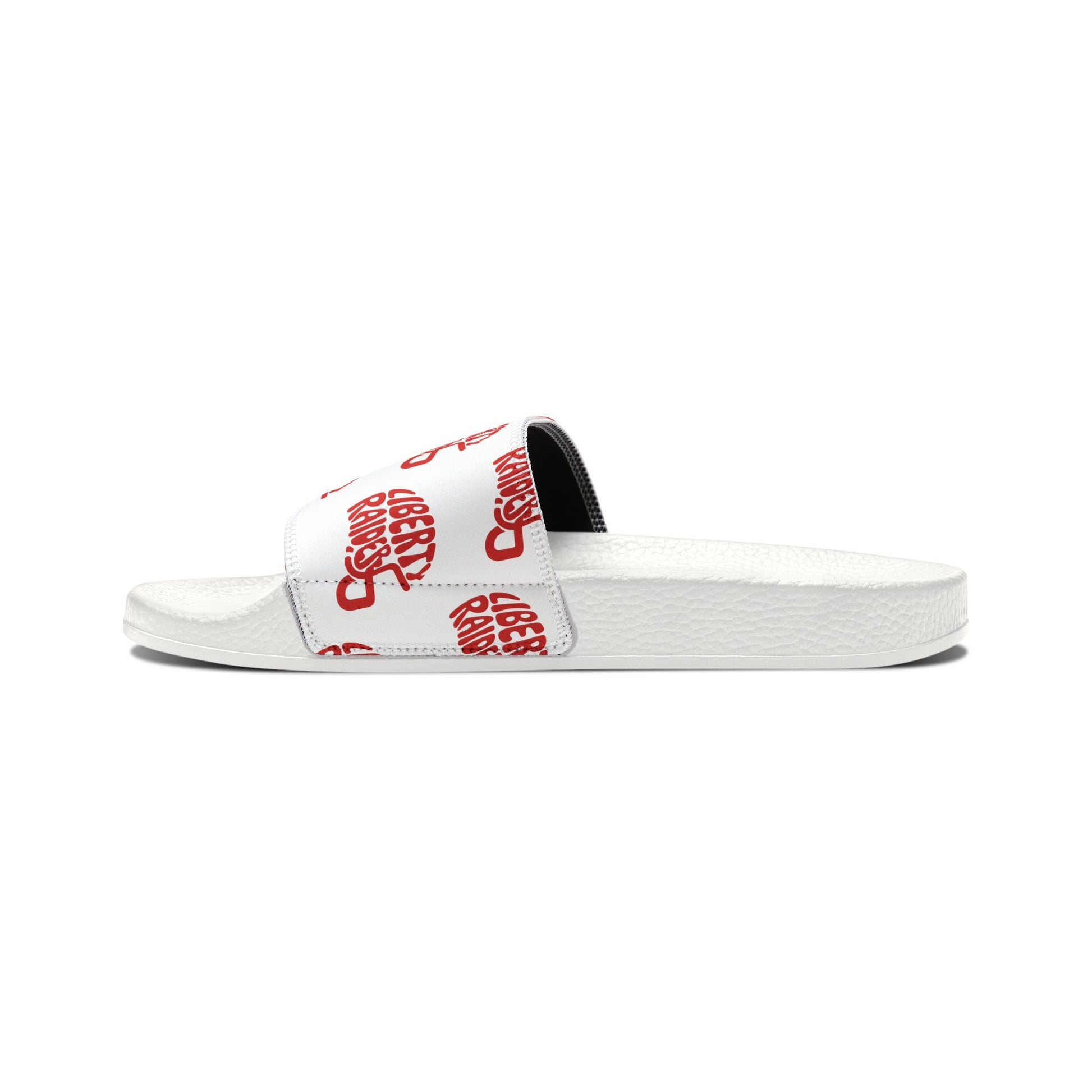 Women's Removable-Strap Slides - Liberty Raiders "Football Helmet"