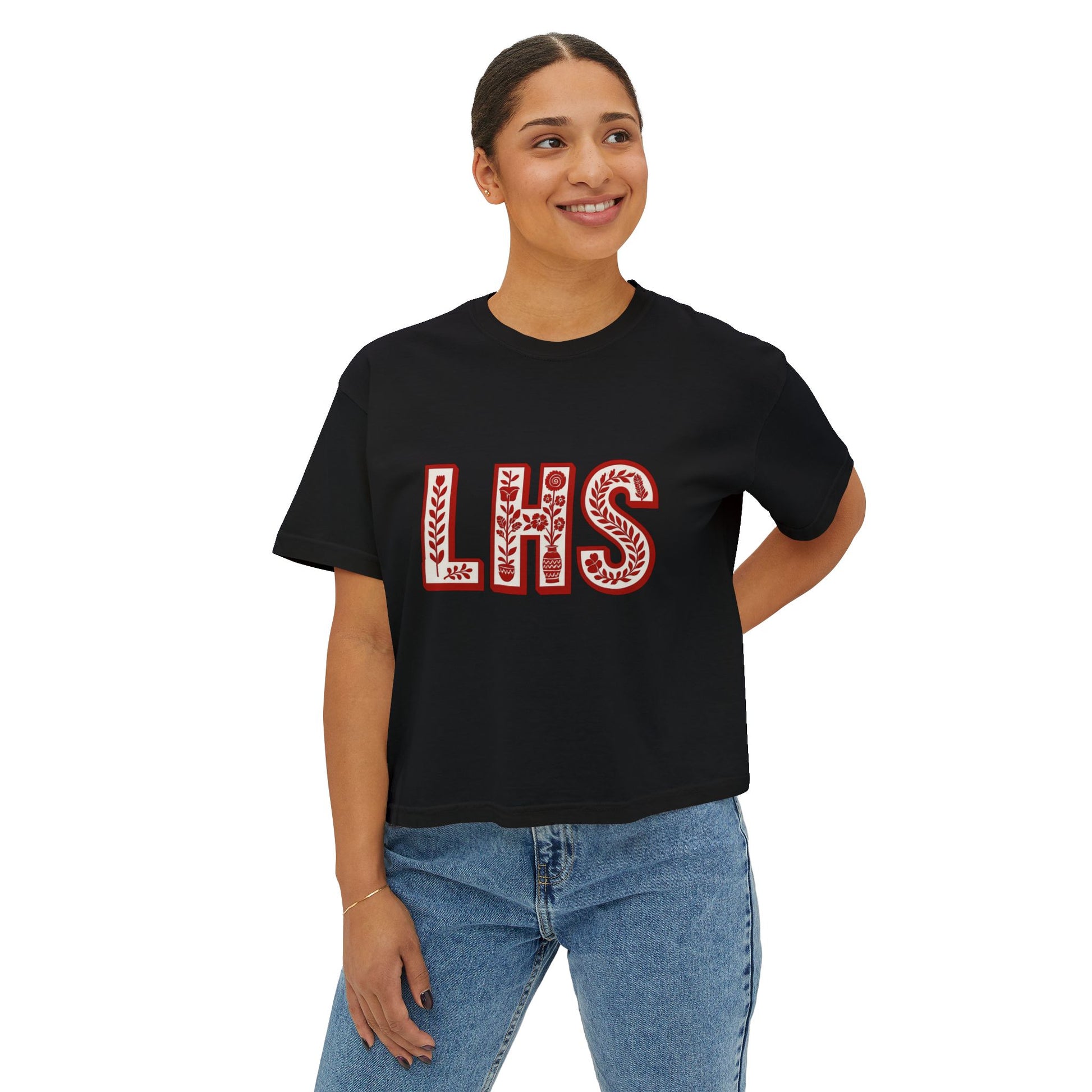 Women's Boxy Tee - Liberty Raiders "Flowered LHS"