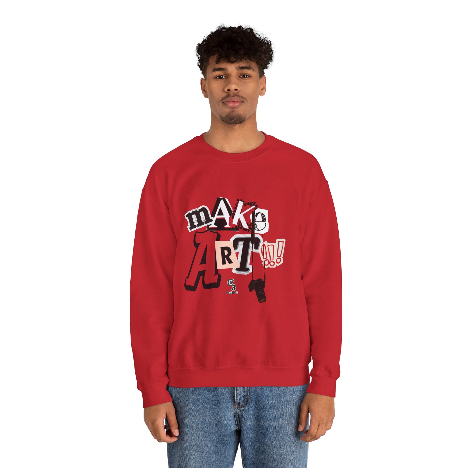 Unisex Heavy Blend™ Crewneck Sweatshirt - "Make Art!!!"