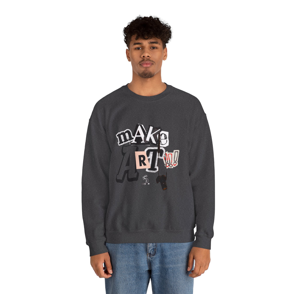 Unisex Heavy Blend™ Crewneck Sweatshirt - "Make Art!!!"