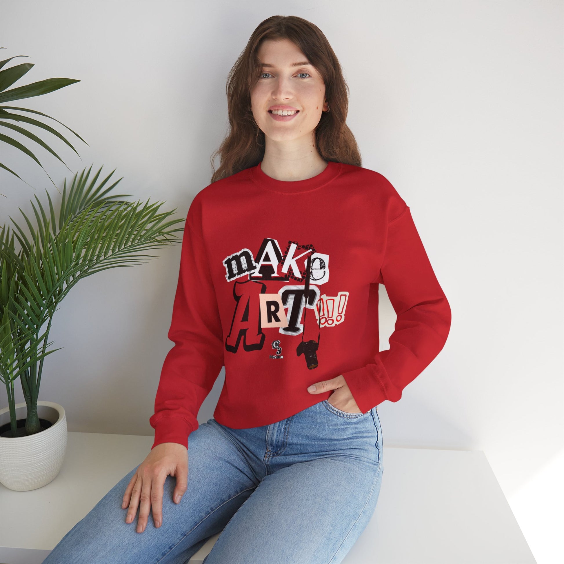 Unisex Heavy Blend™ Crewneck Sweatshirt - "Make Art!!!"