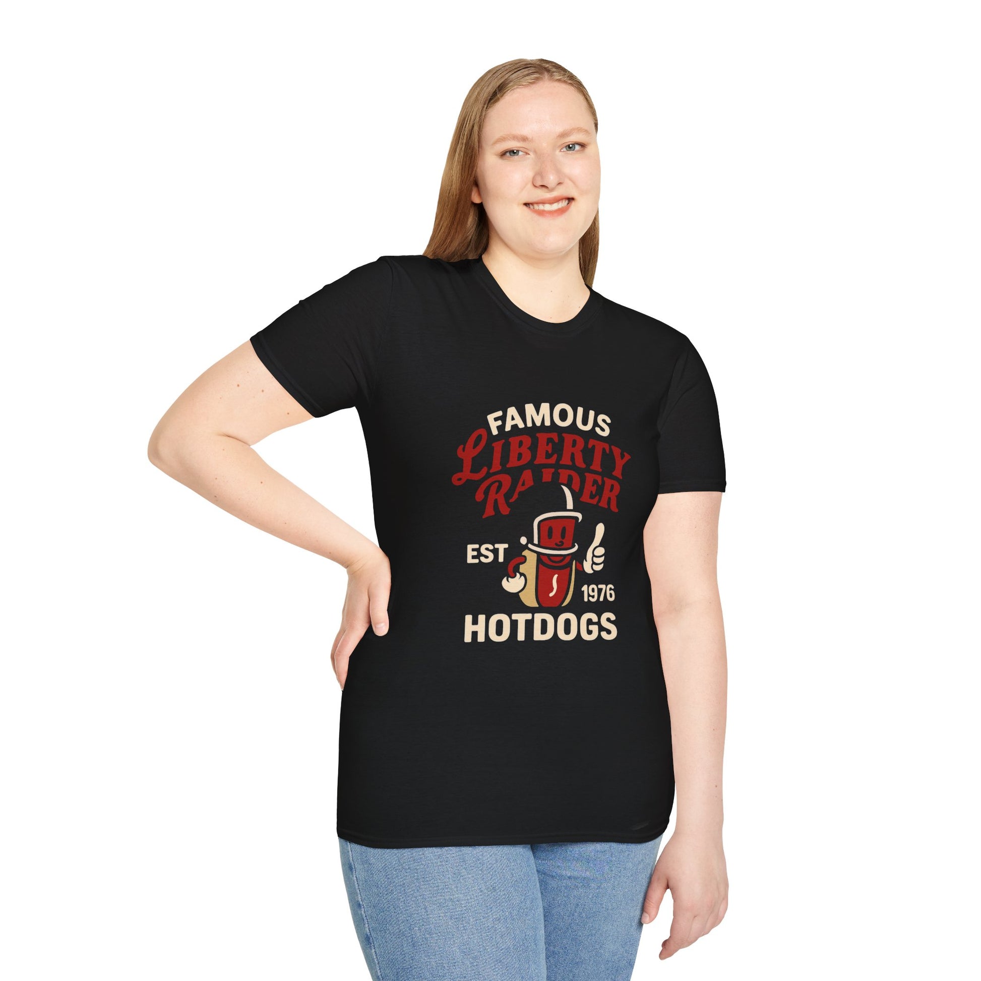 Vintage Football Tee - Liberty Raiders "Famous Hot Dogs"