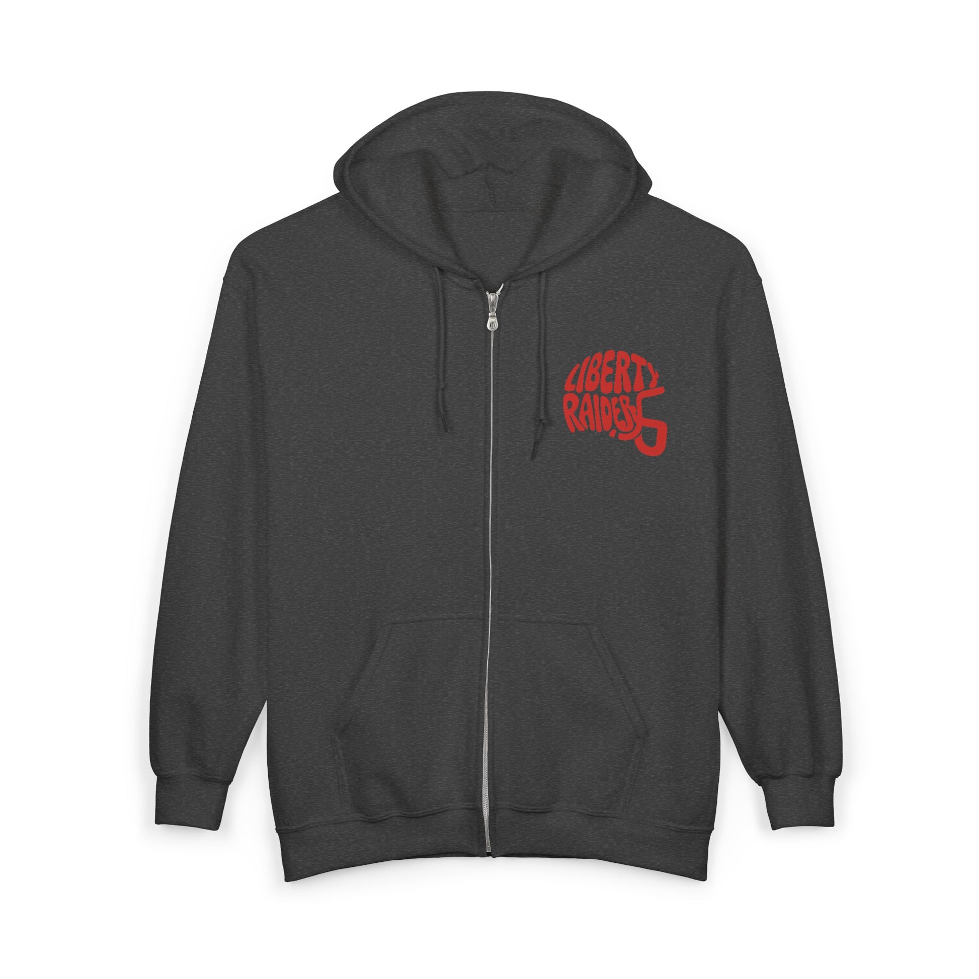 Unisex Heavy Blend™ Full Zip Hooded Sweatshirt; Liberty Raiders helmet