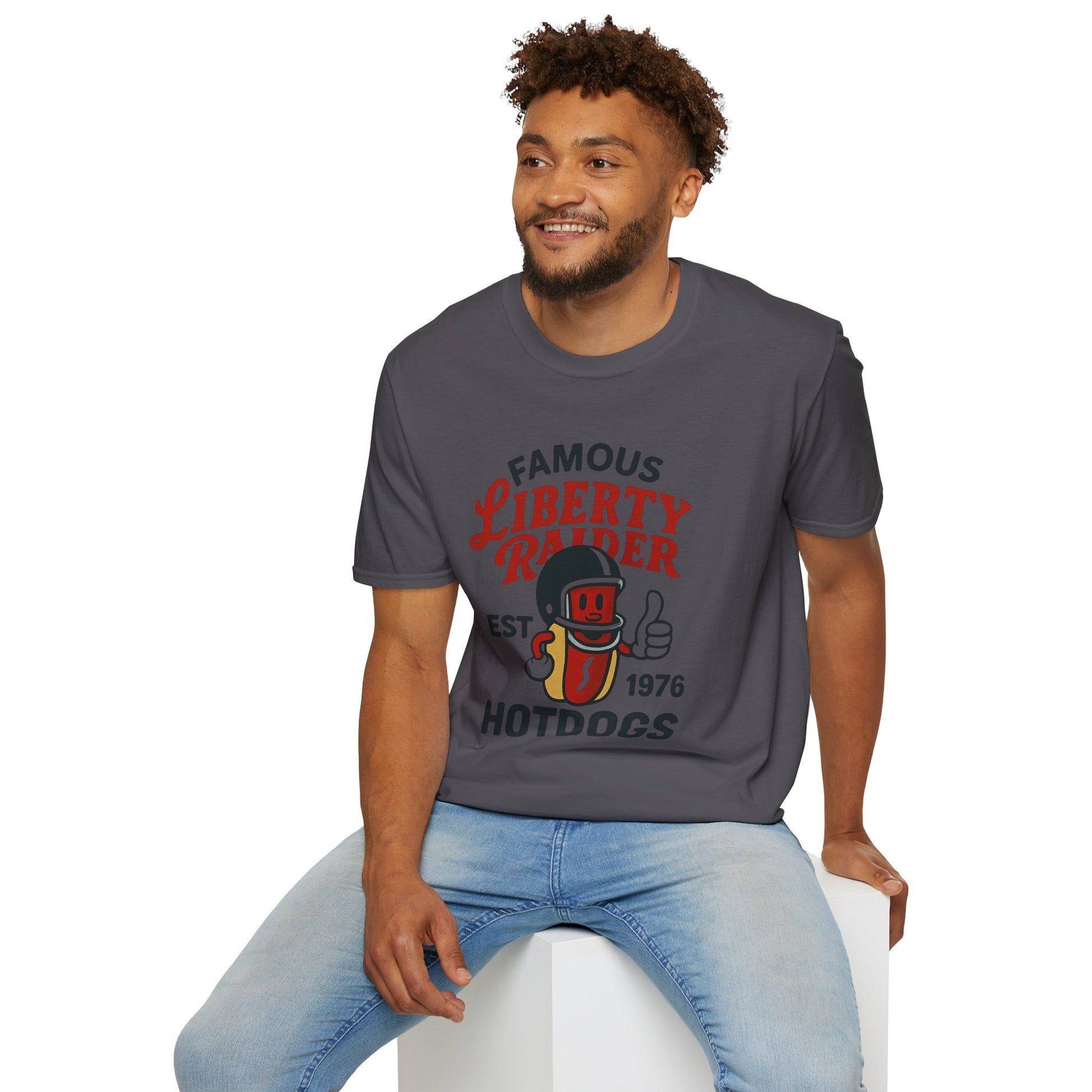 Vintage Football Tee - Liberty Raiders "Famous Hot Dogs"