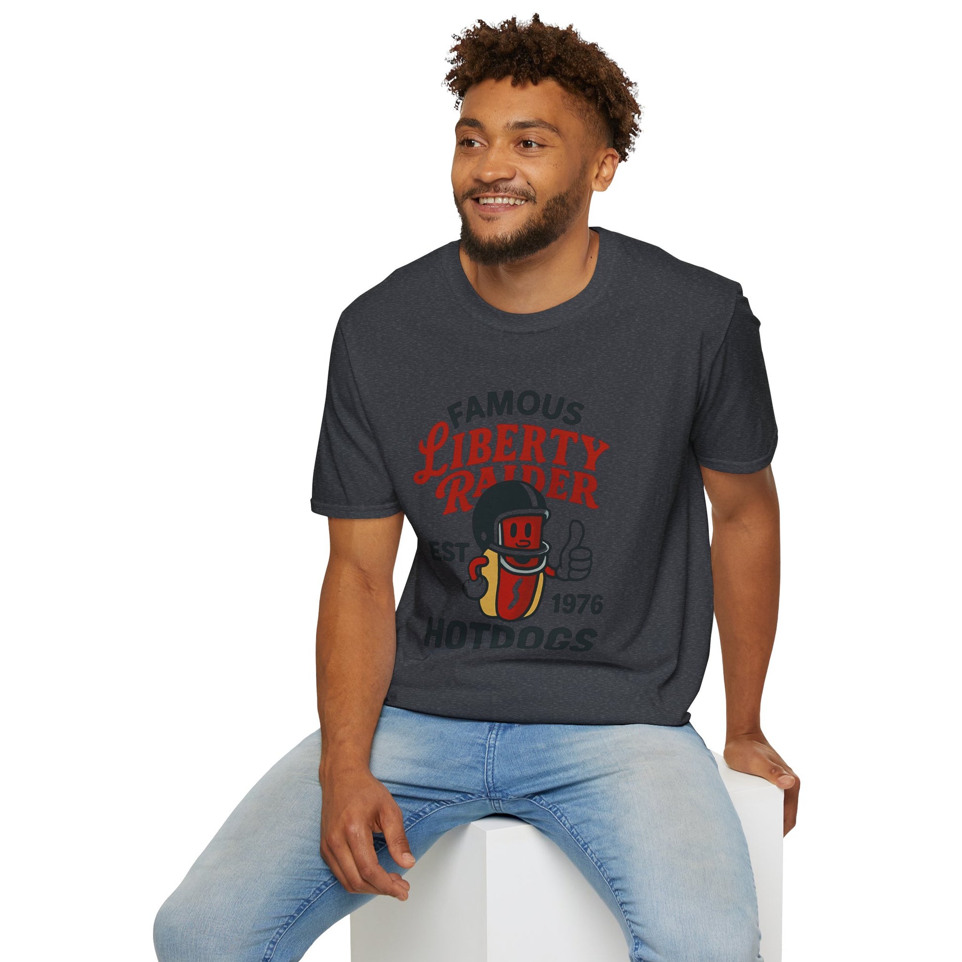 Vintage Football Tee - Liberty Raiders "Famous Hot Dogs"