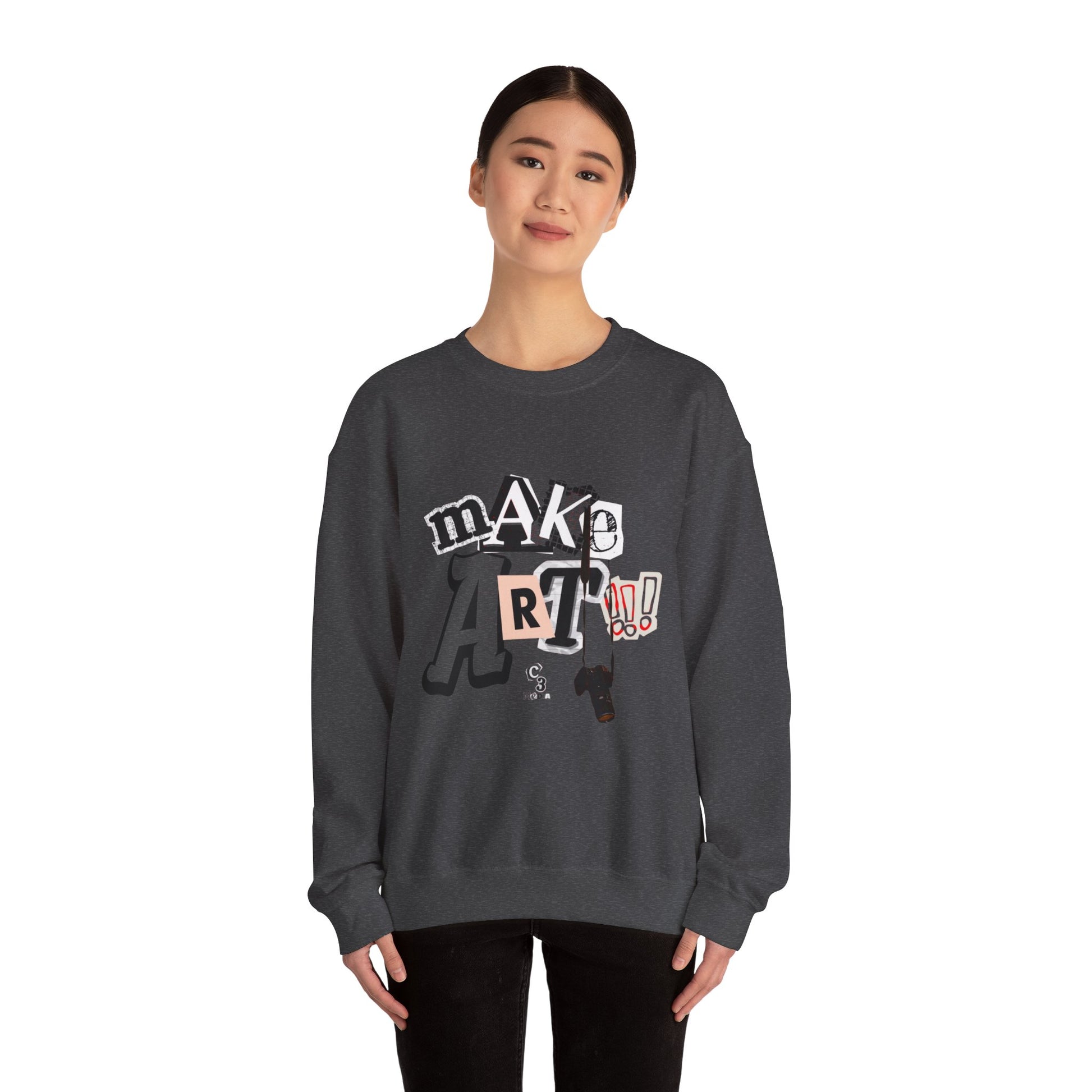Unisex Heavy Blend™ Crewneck Sweatshirt - "Make Art!!!"