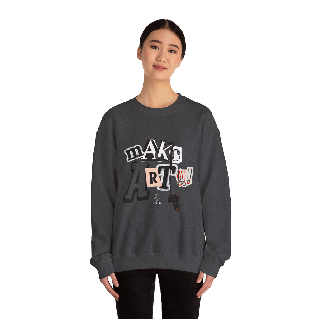 Unisex Heavy Blend™ Crewneck Sweatshirt - "Make Art!!!"