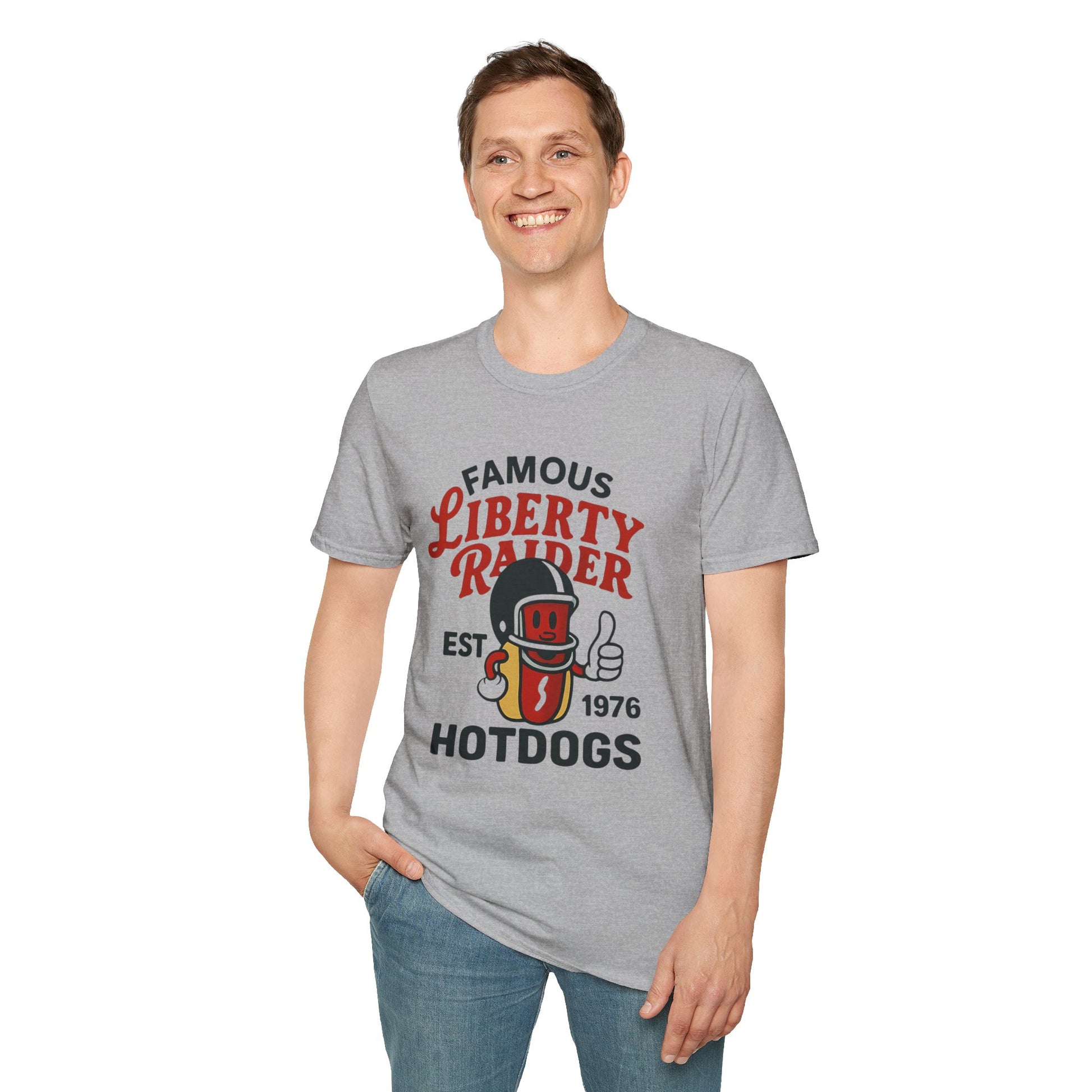 Vintage Football Tee - Liberty Raiders "Famous Hot Dogs"