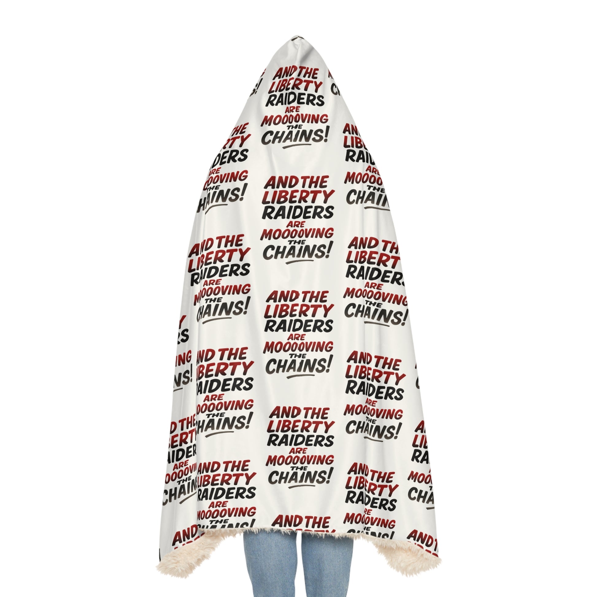 White Snuggle Blanket - Liberty Raiders "Moooooving the Chains"