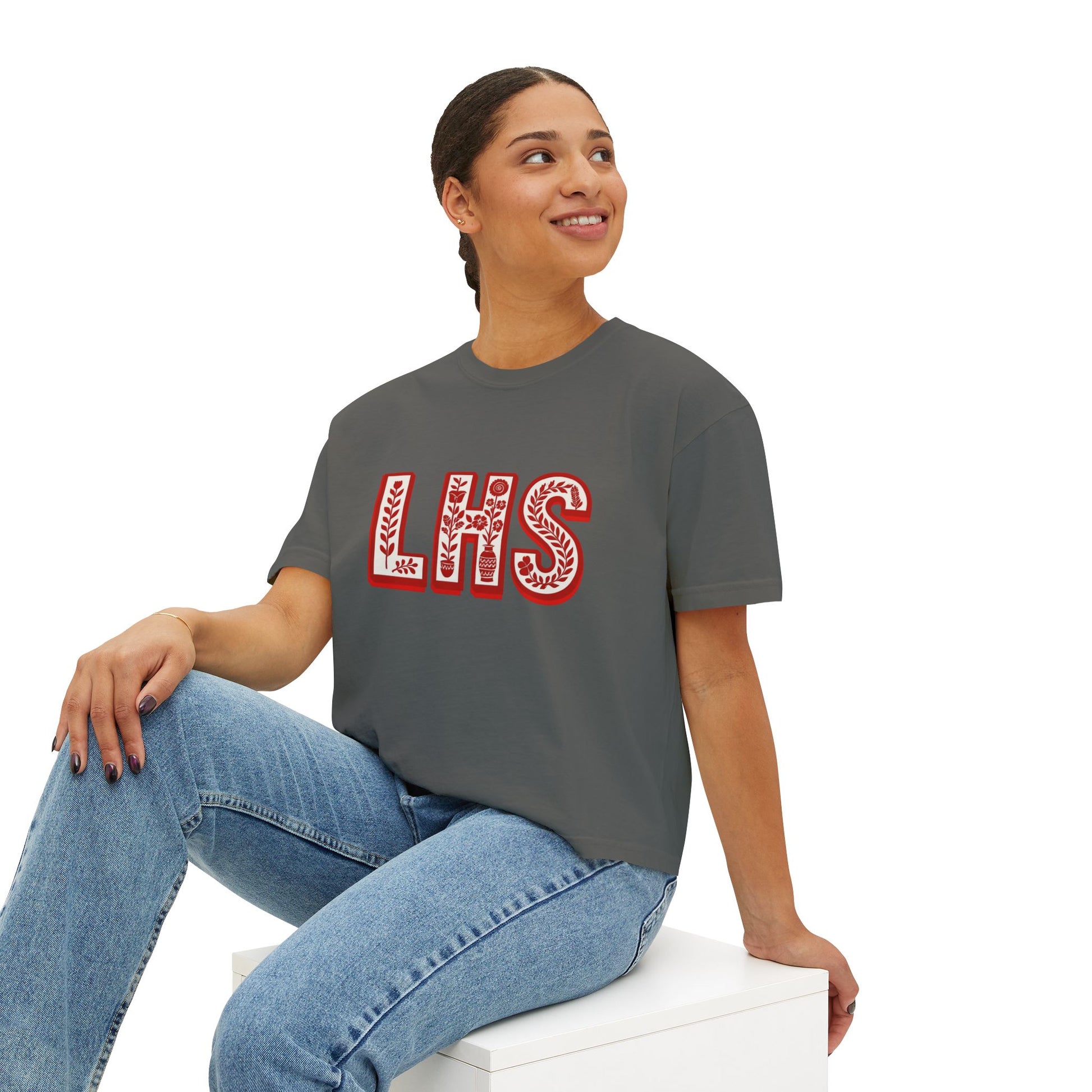 Women's Boxy Tee - Liberty Raiders "Flowered LHS"