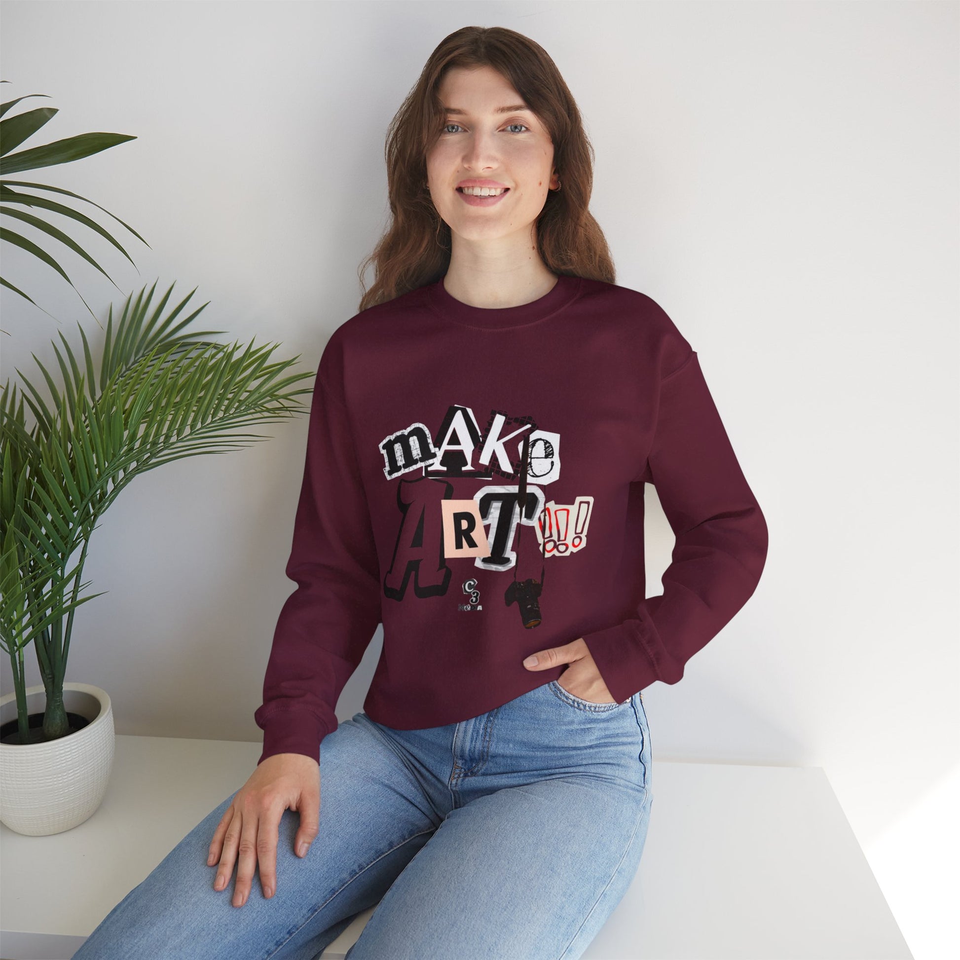 Unisex Heavy Blend™ Crewneck Sweatshirt - "Make Art!!!"