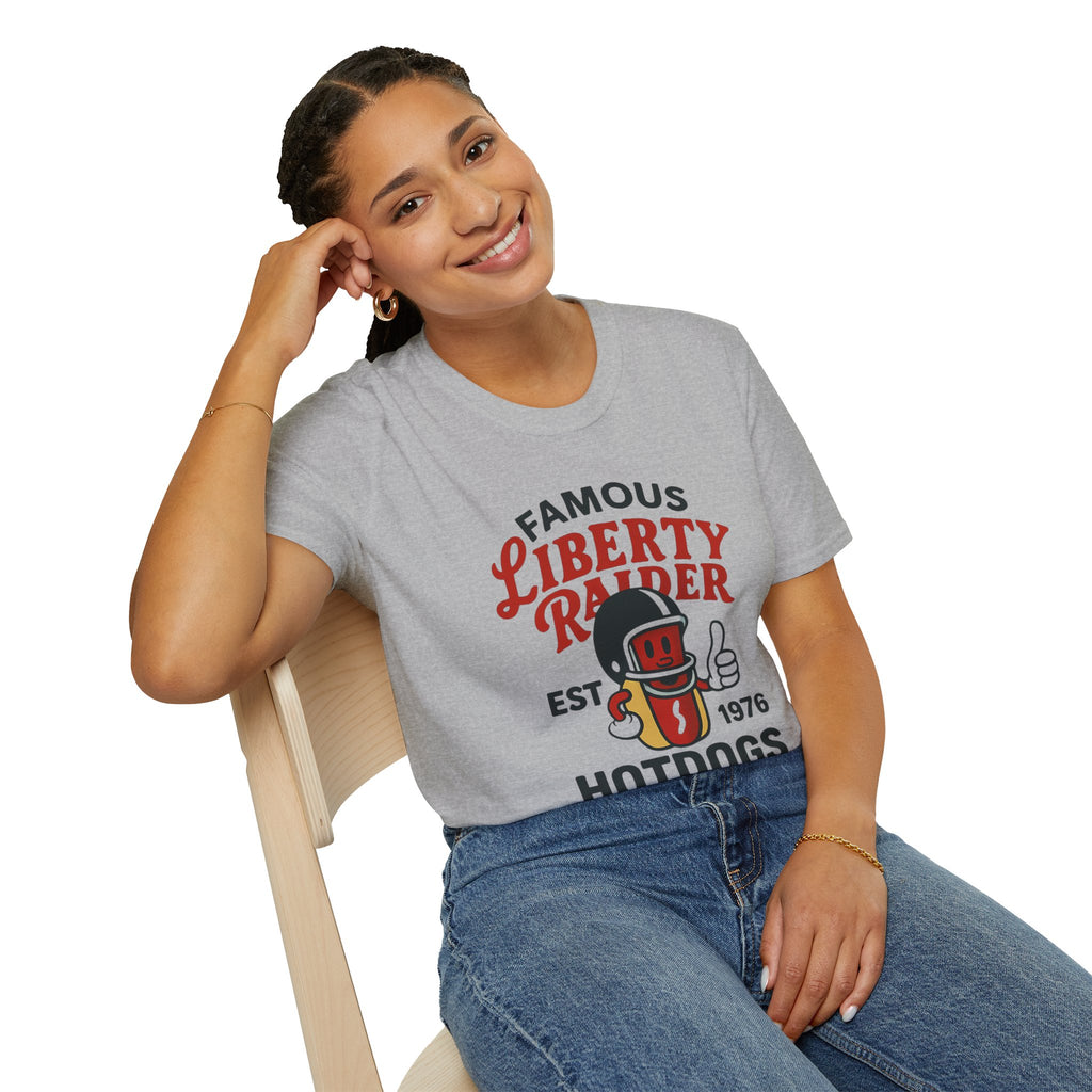 Vintage Football Tee - Liberty Raiders "Famous Hot Dogs"