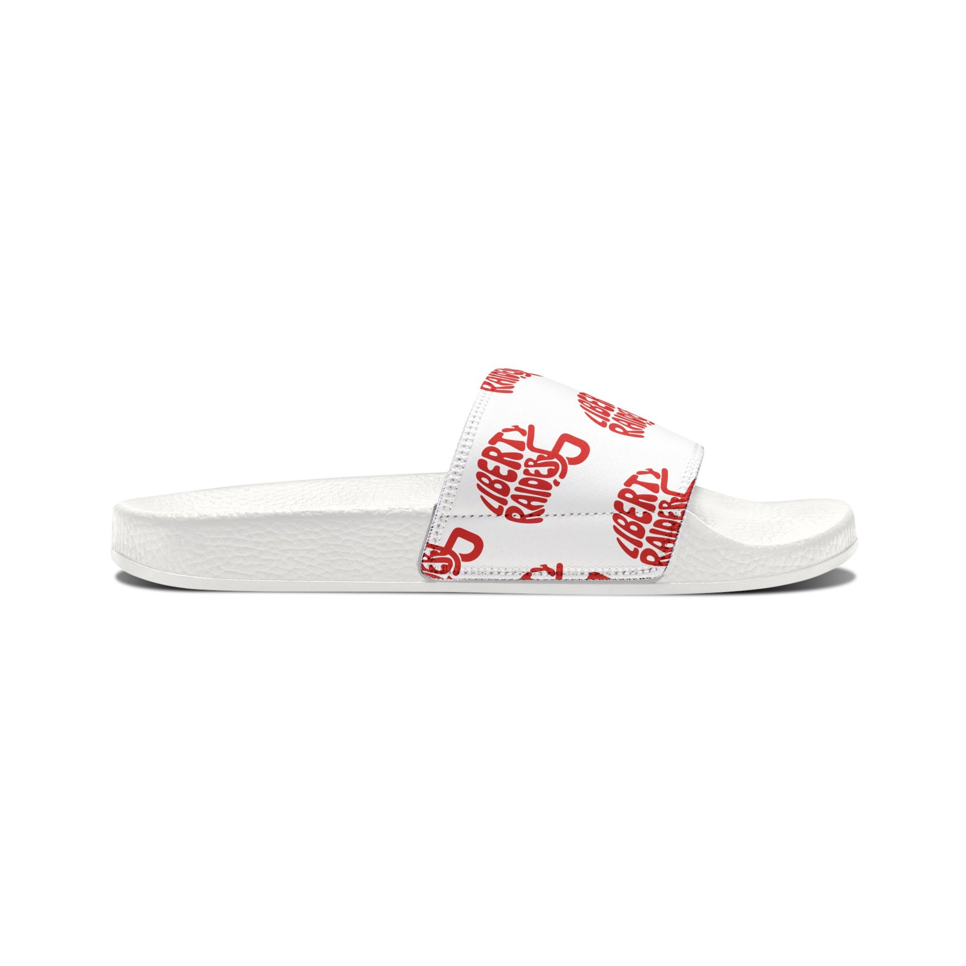 Women's Removable-Strap Slides - Liberty Raiders "Football Helmet"