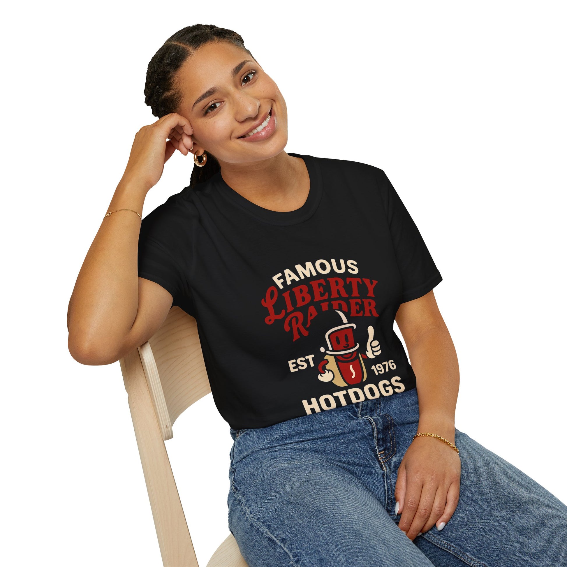 Vintage Football Tee - Liberty Raiders "Famous Hot Dogs"