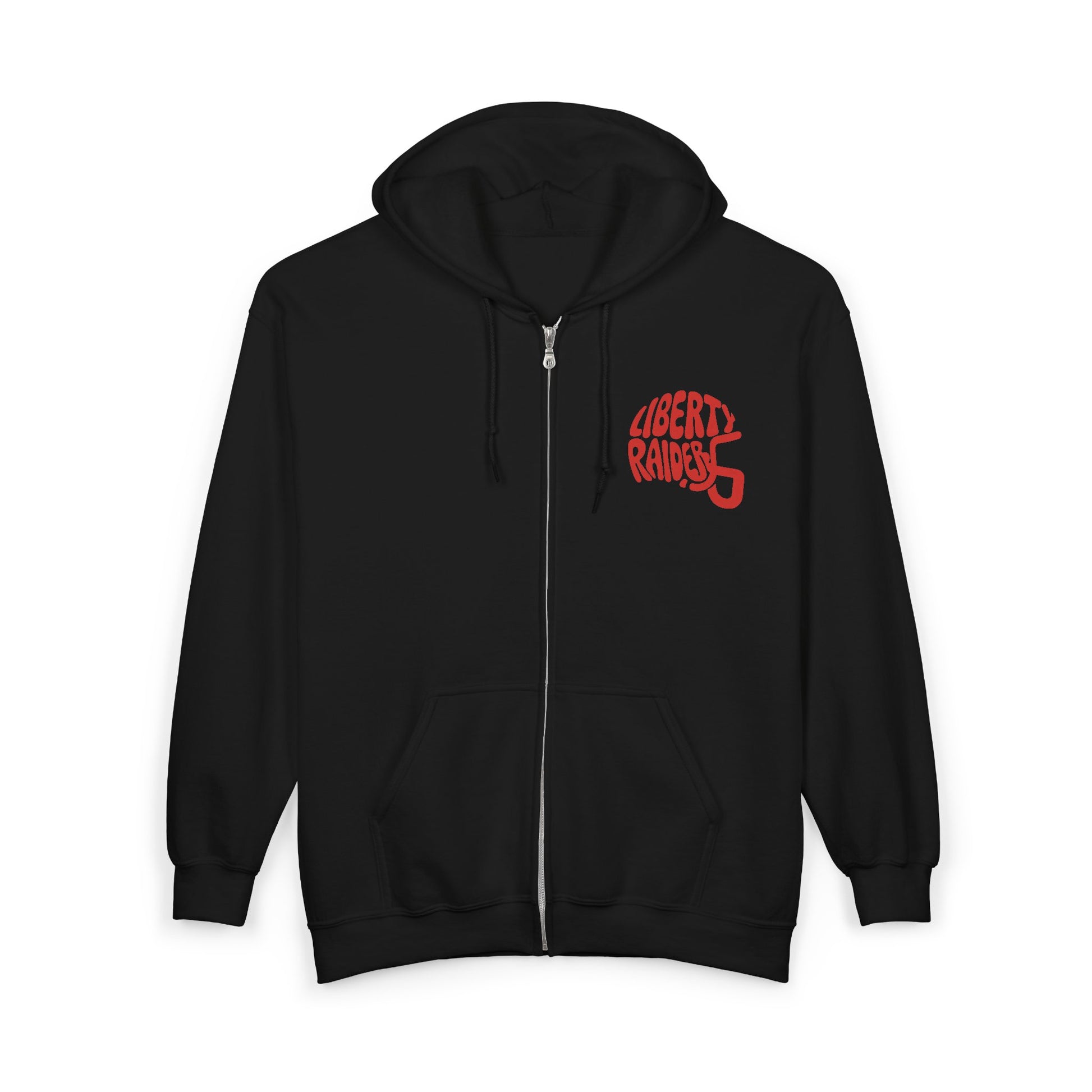 Unisex Heavy Blend™ Full Zip Hooded Sweatshirt; Liberty Raiders helmet