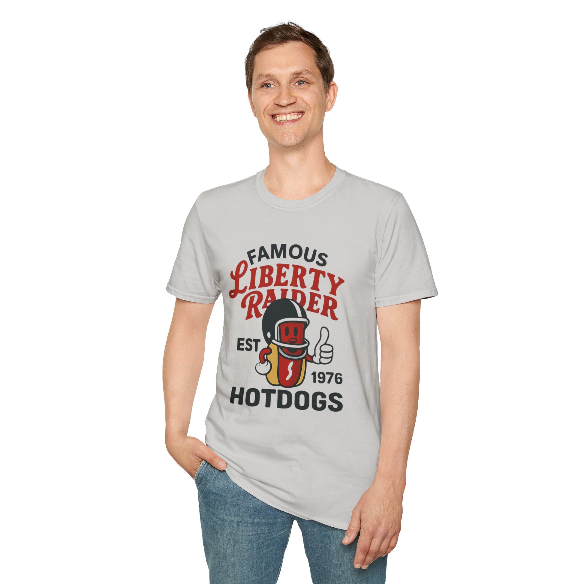 Vintage Football Tee - Liberty Raiders "Famous Hot Dogs"