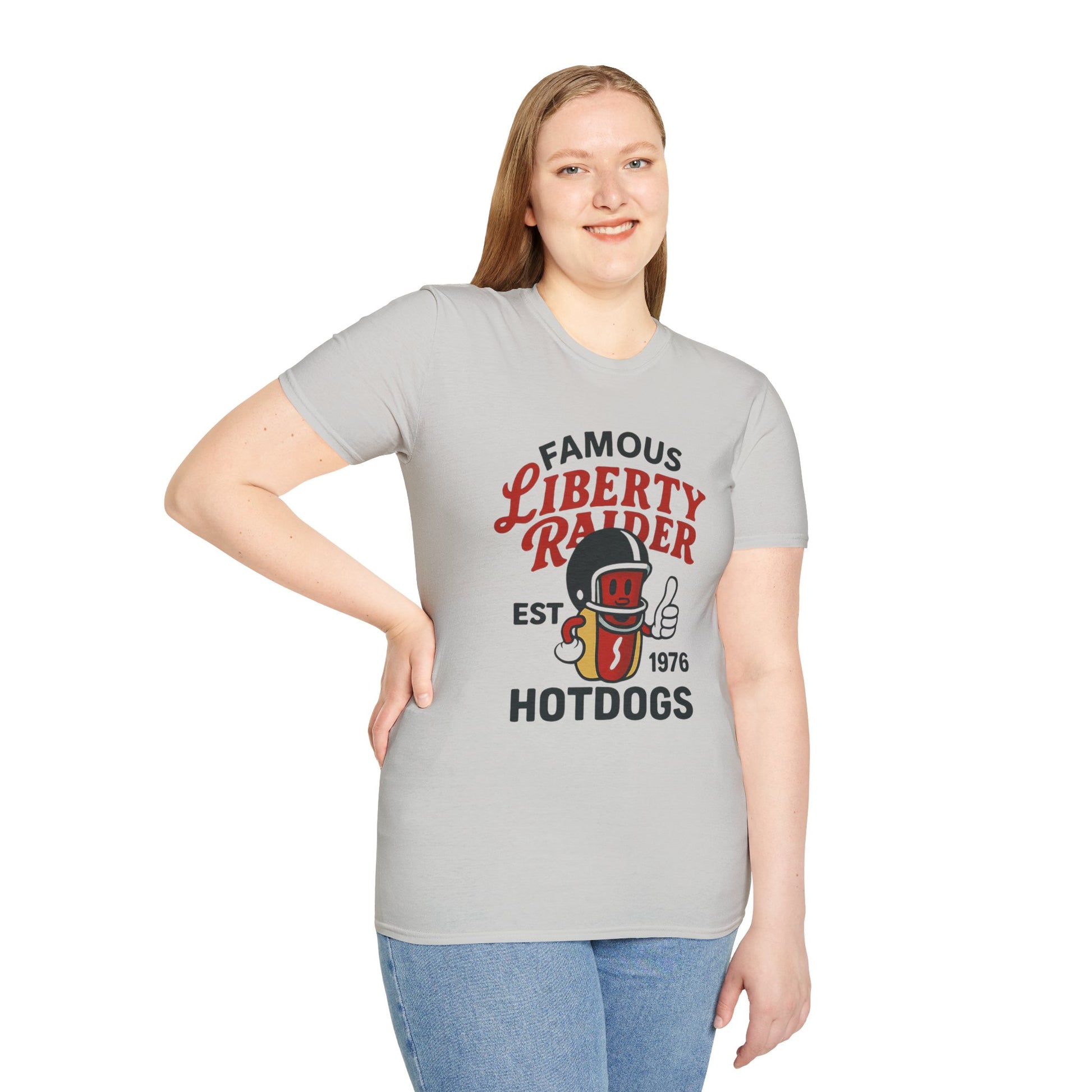 Vintage Football Tee - Liberty Raiders "Famous Hot Dogs"