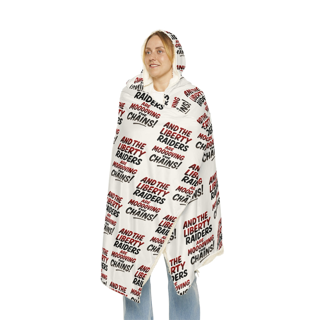 White Snuggle Blanket - Liberty Raiders "Moooooving the Chains"
