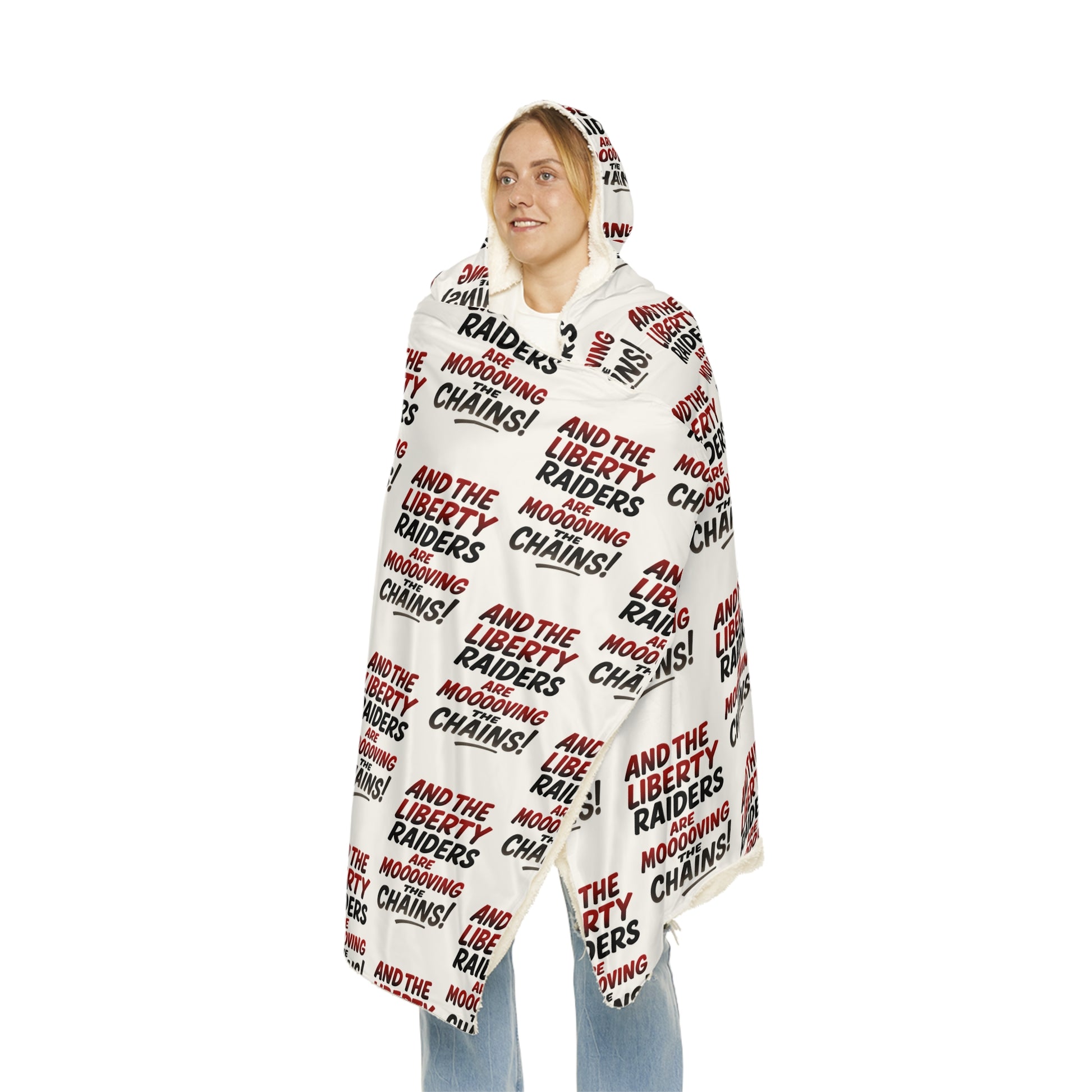 White Snuggle Blanket - Liberty Raiders "Moooooving the Chains"
