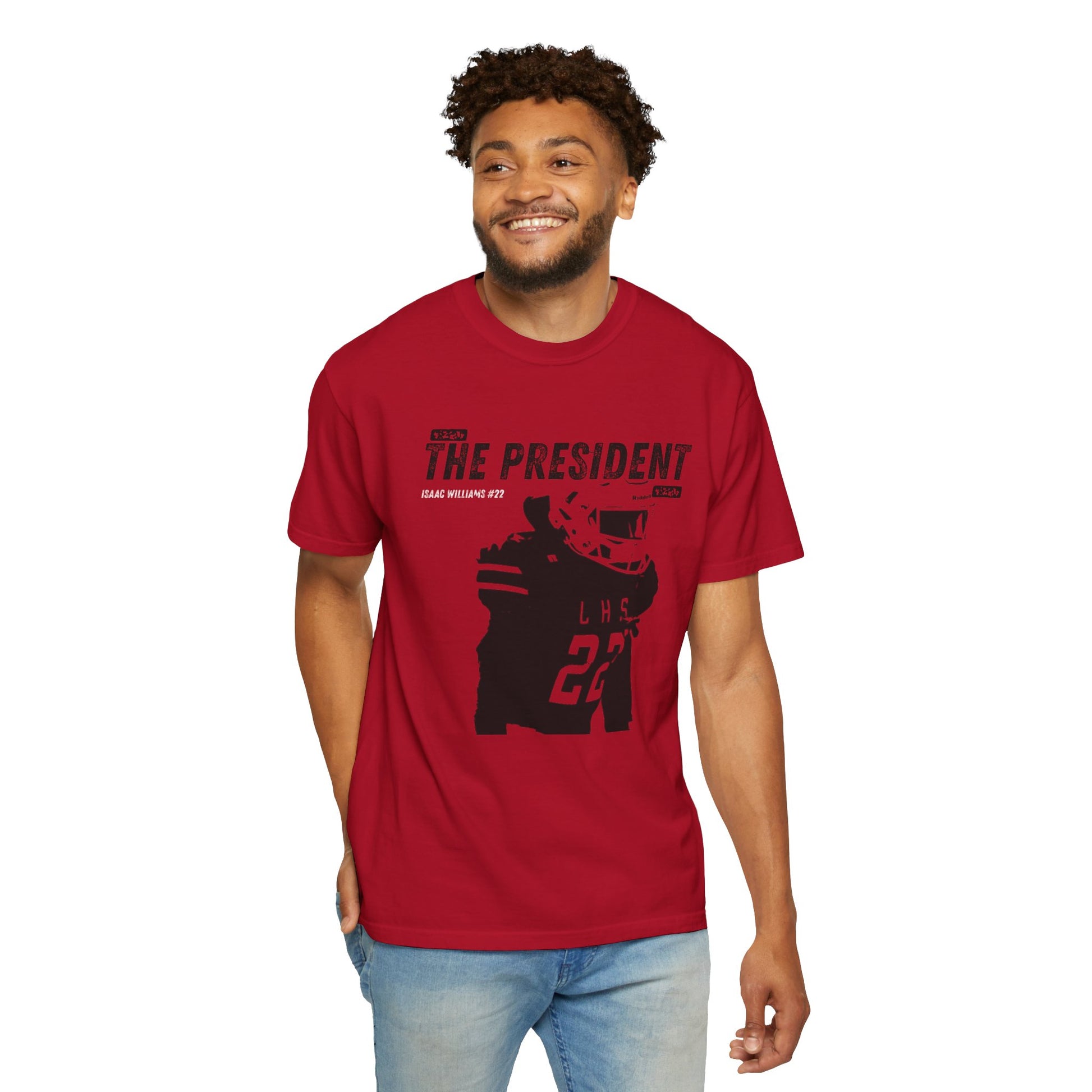 Unisex Garment-Dyed T-shirt; Isaac Williams "The President" tee