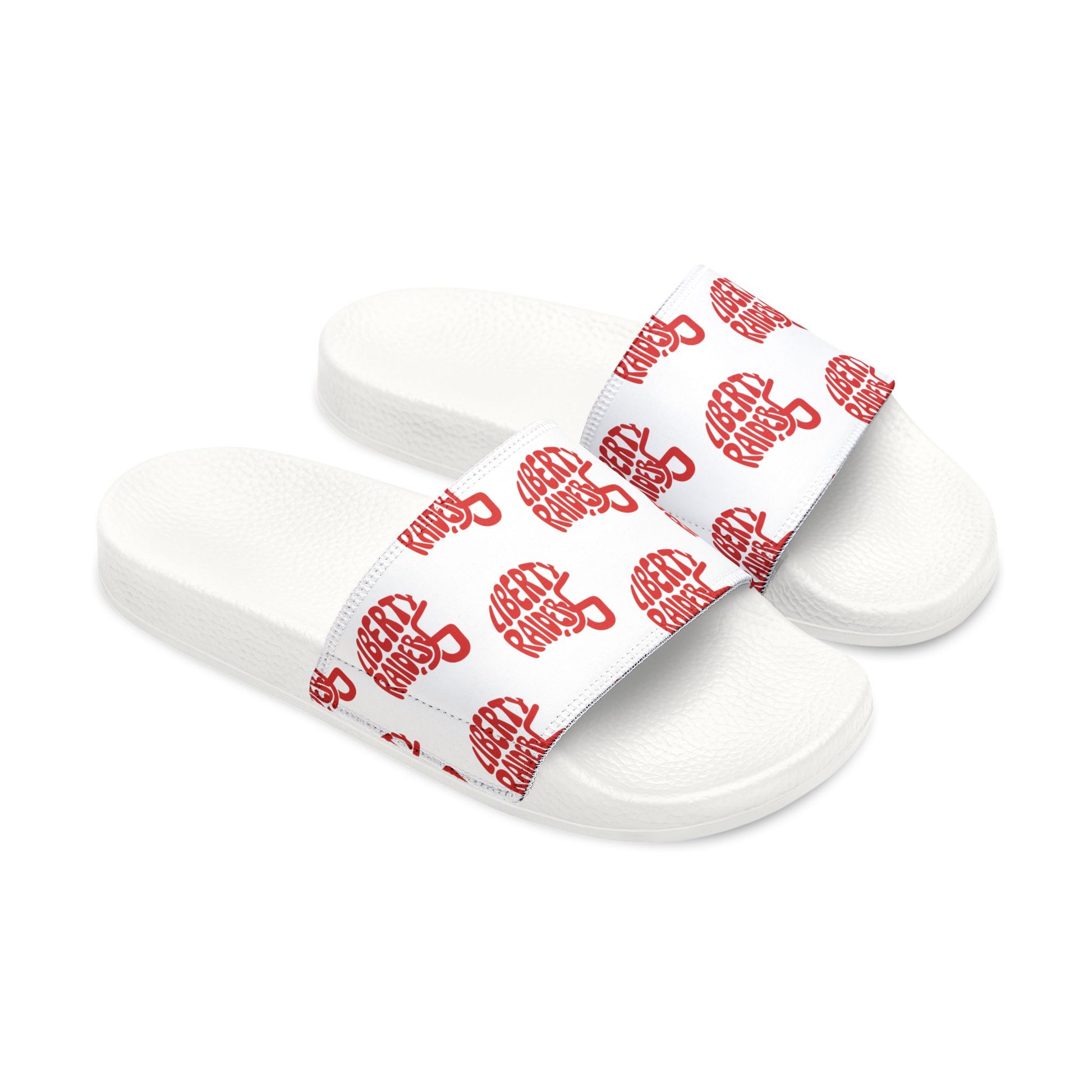 Women's Removable-Strap Slides - Liberty Raiders "Football Helmet"